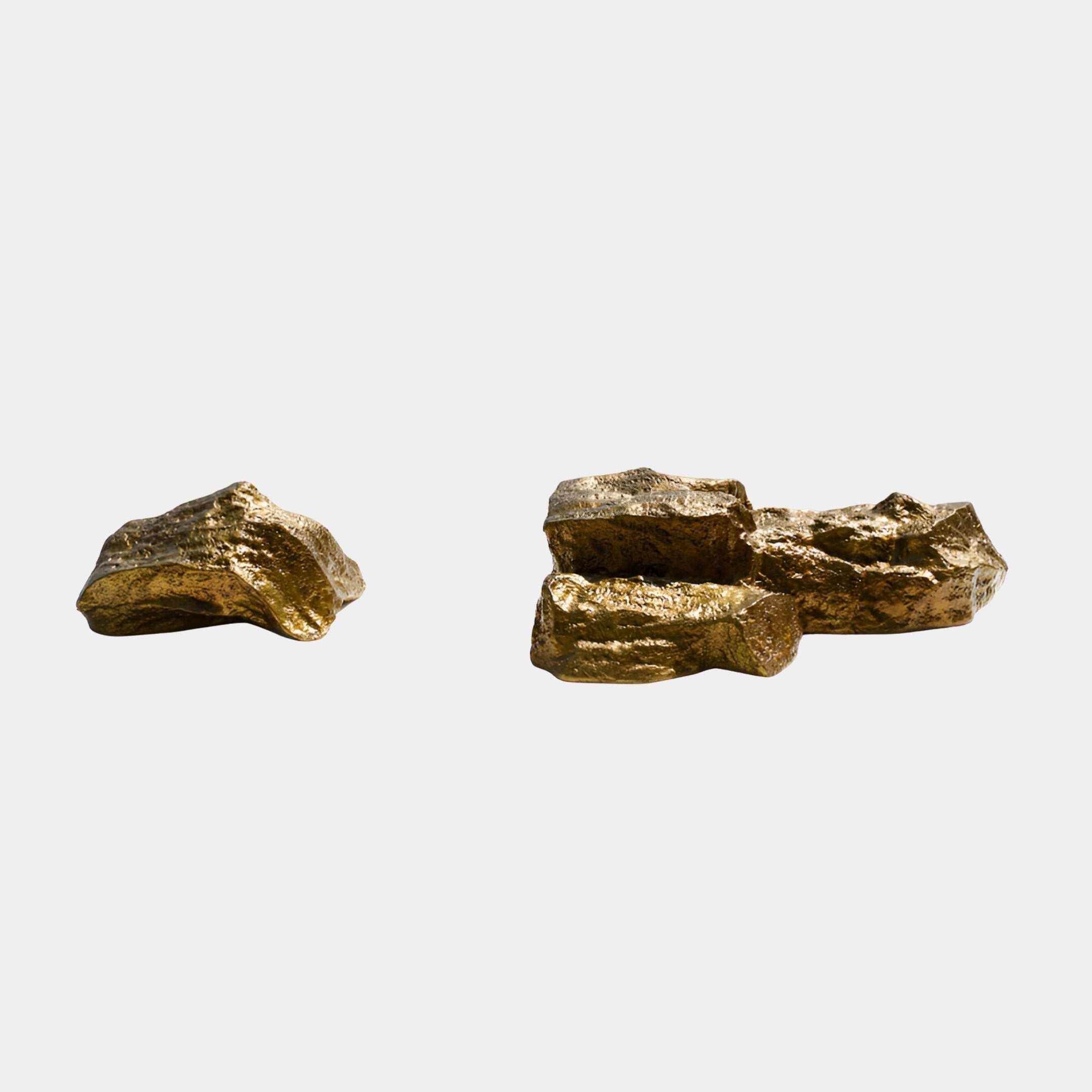 Morden Gold Rock Sculpture - 50cm