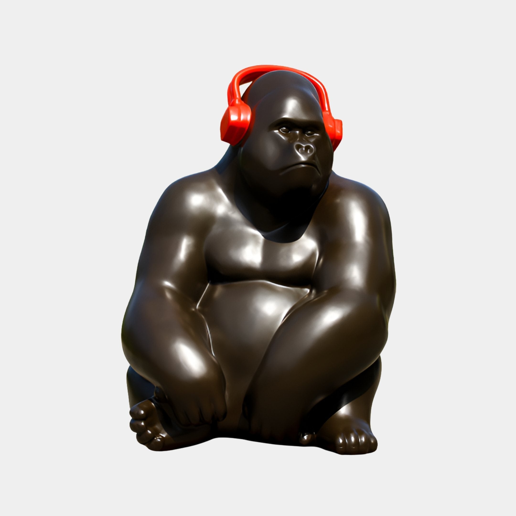 Ulrome Bronze & Red Gorilla Sculpture - 158cm