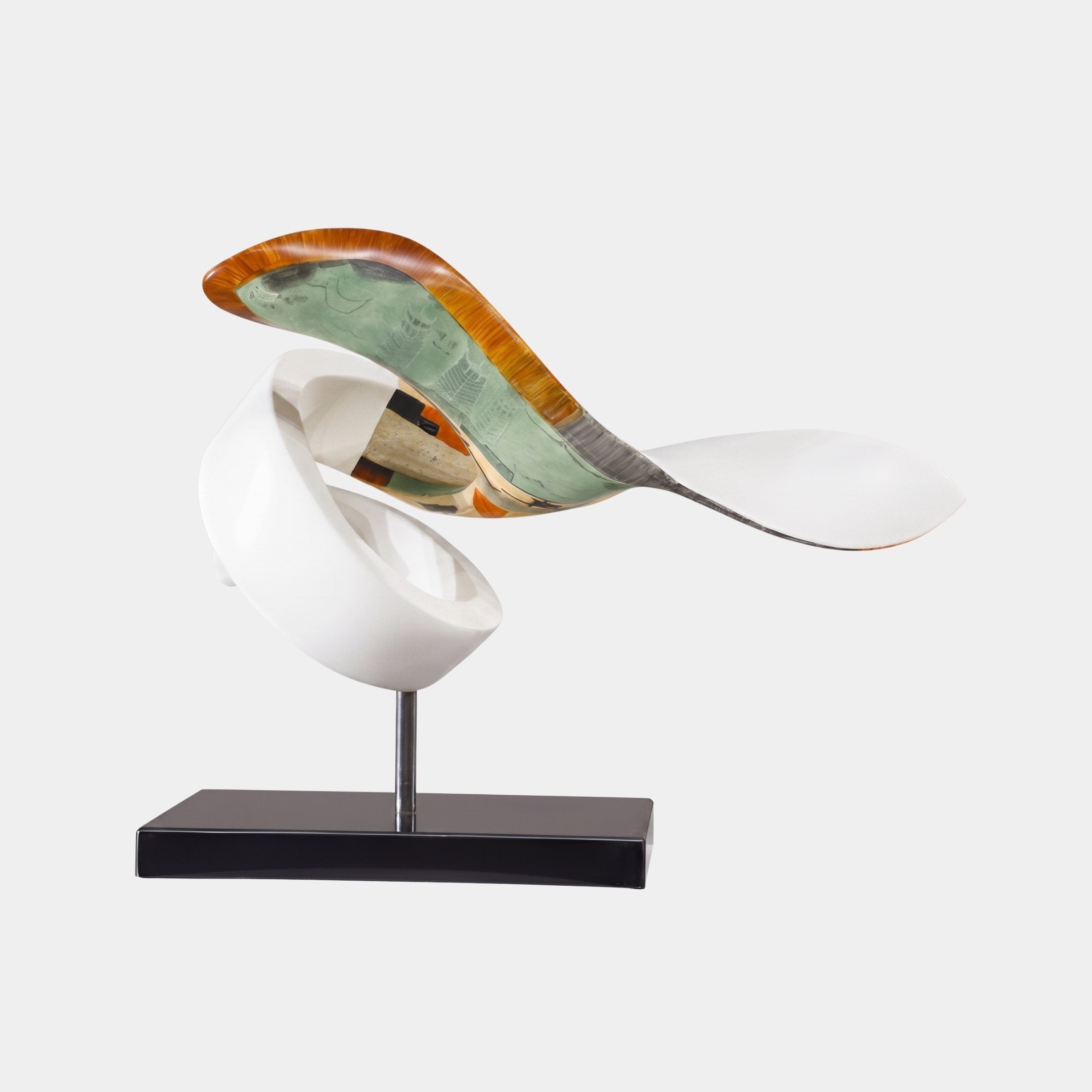 Brockweir White & Gold Abstract Bird Sculpture - 45cm