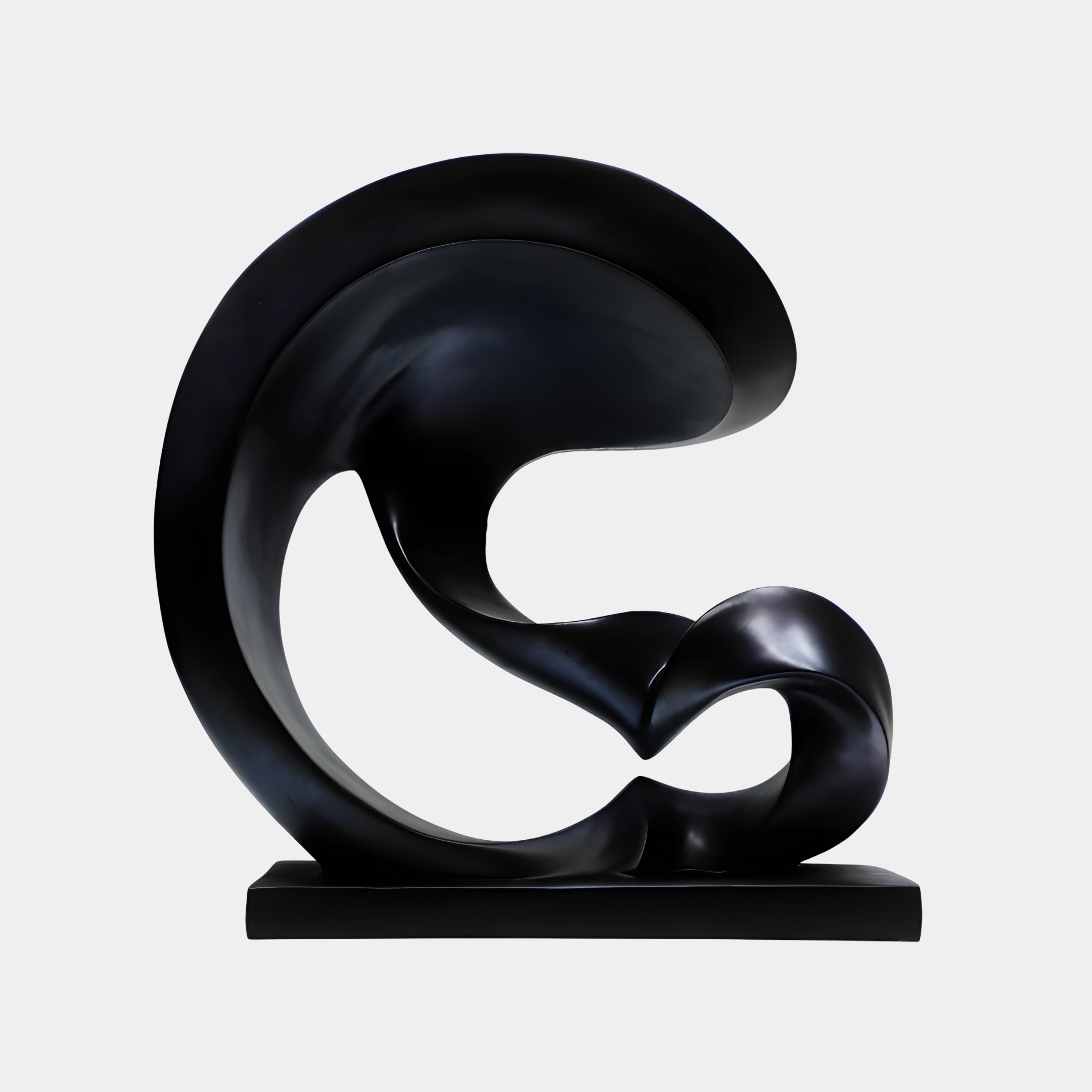 Ridgeline Black Abstract Sculpture - 61cm