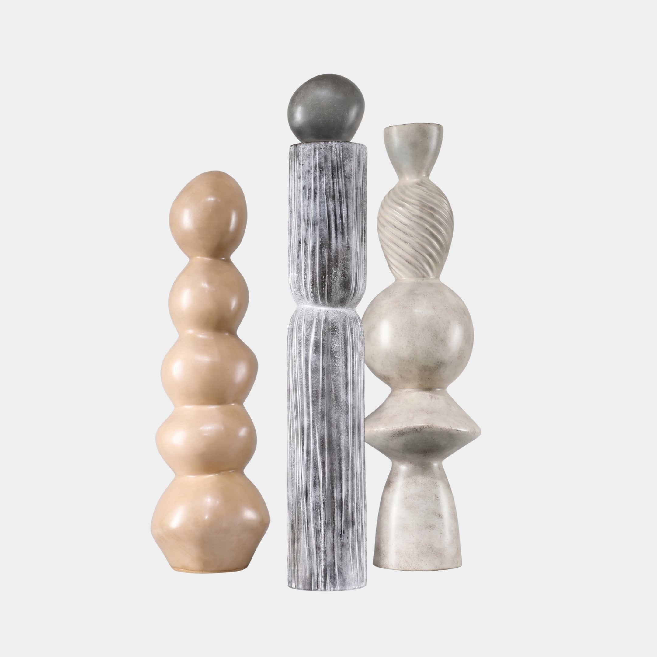 Snargate Cream & Silver Bead Totem Sculpture - 90cm