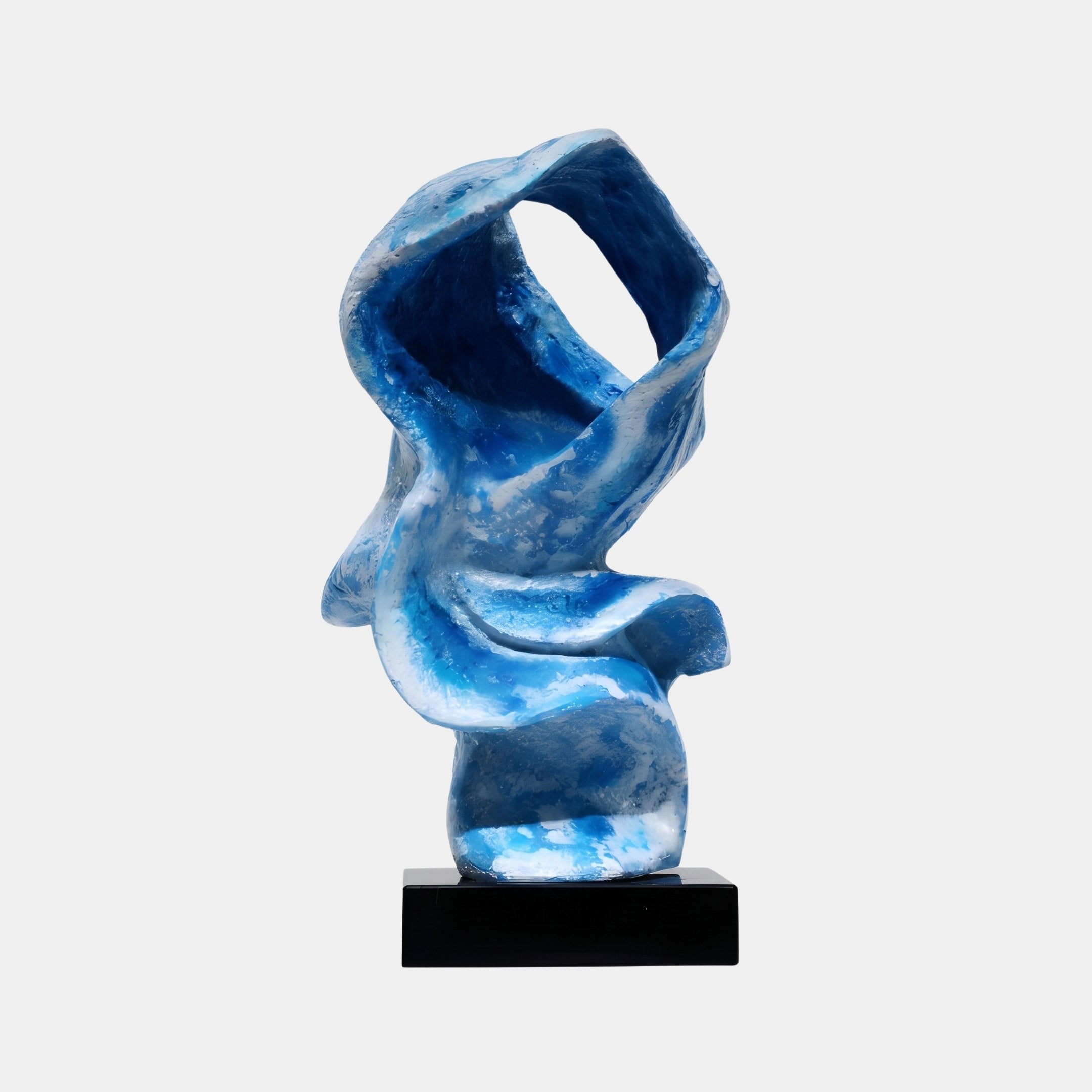 Swirl Blue & White Abstract Sculpture - 63cm