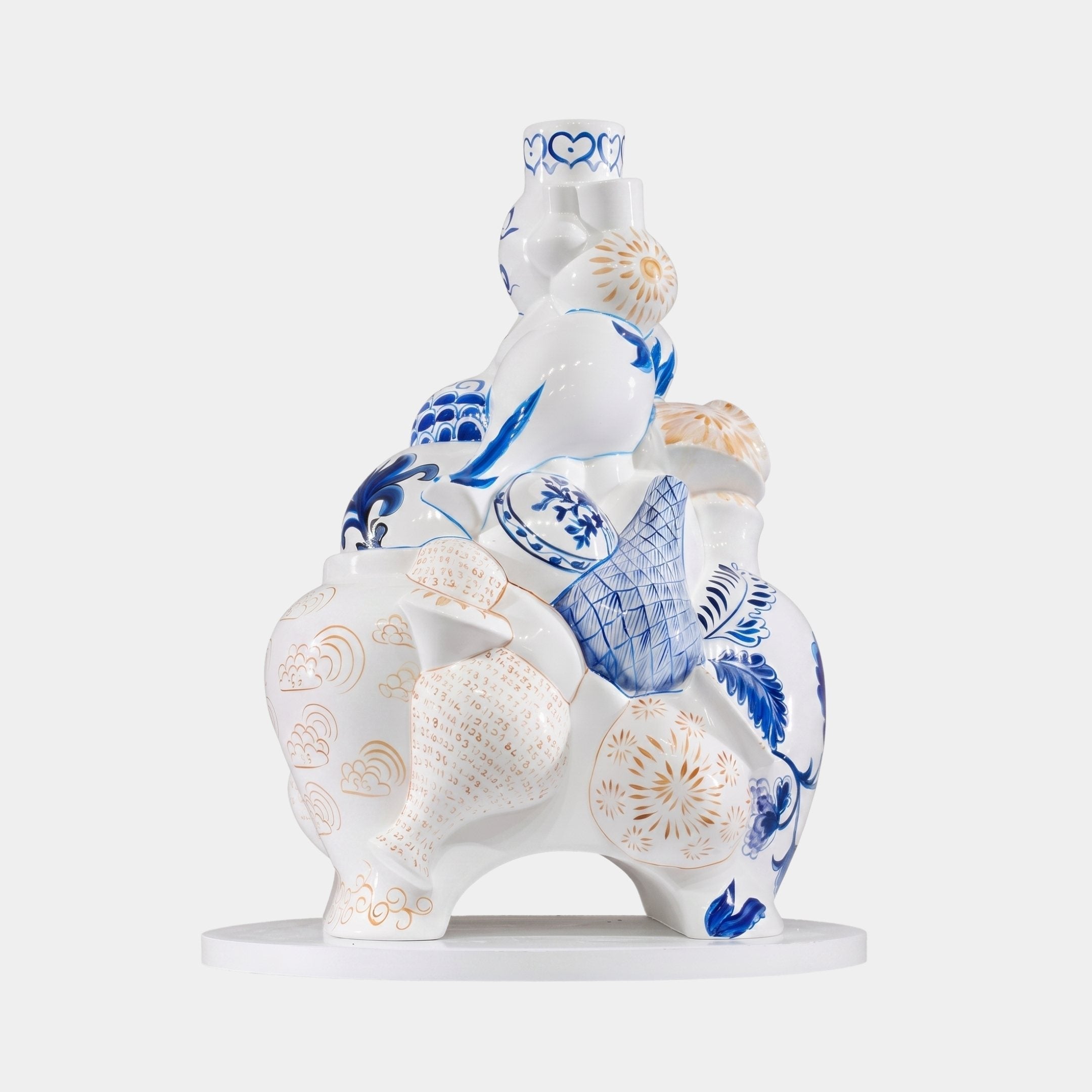 Trewen Blue & White Abstract Sculpture - 70cm