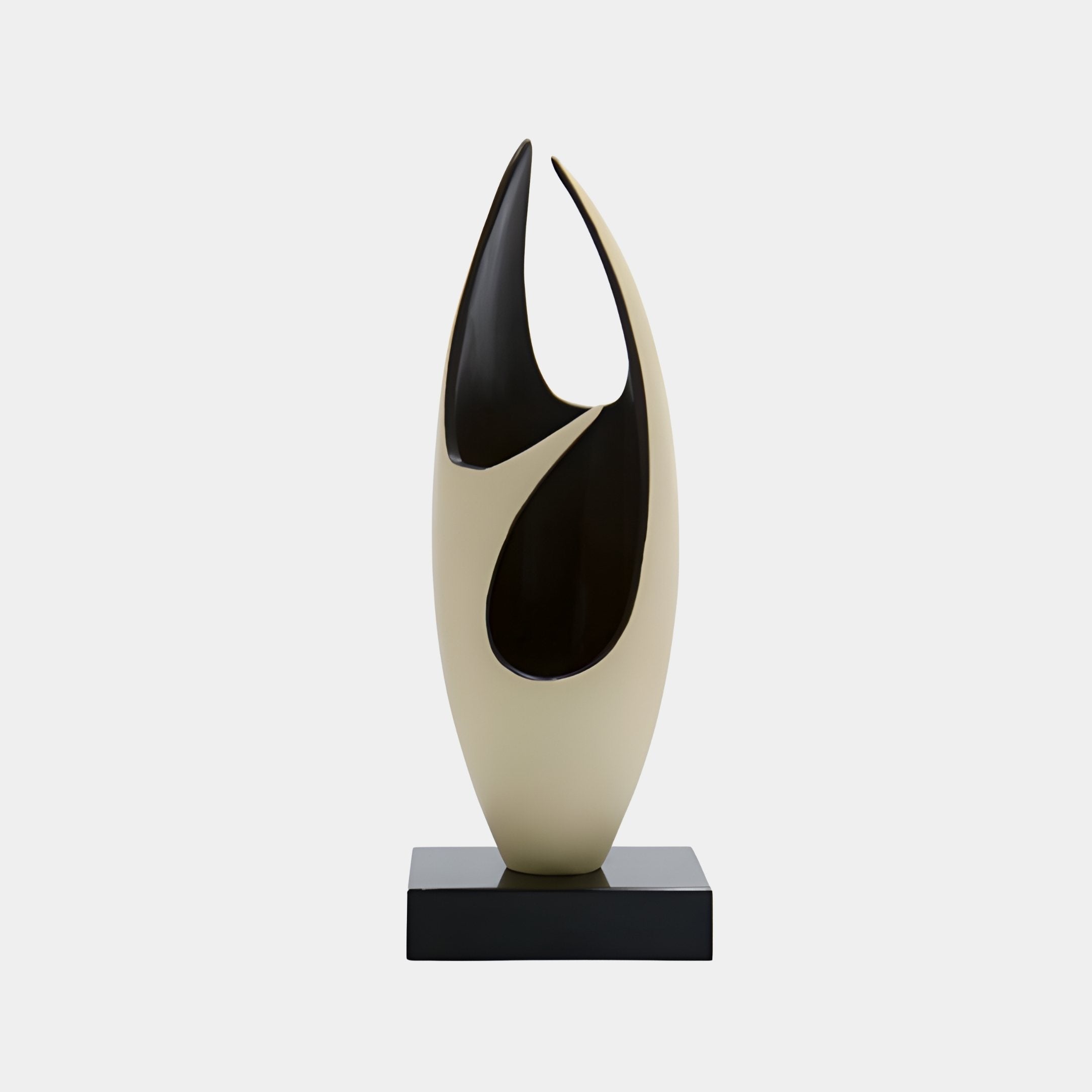Iris Cream & Black Abstract Sculpture - 67cm