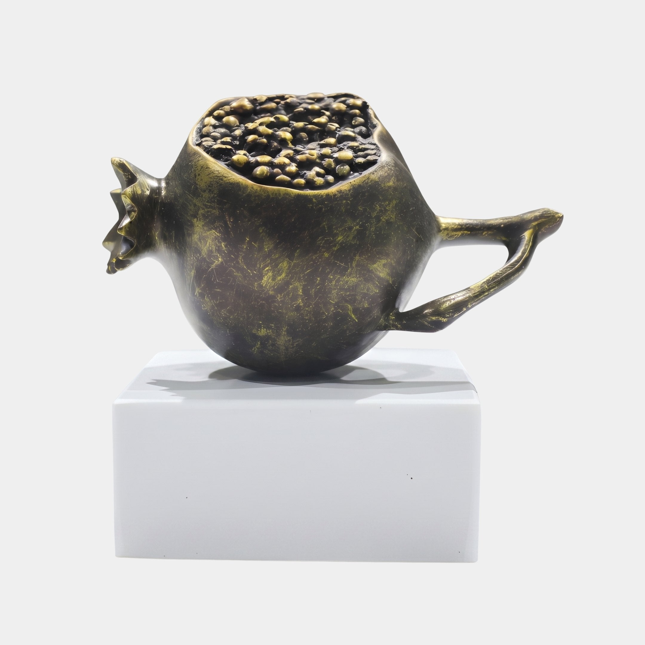 Steep Bronze Teapot Sculpture - 15cm