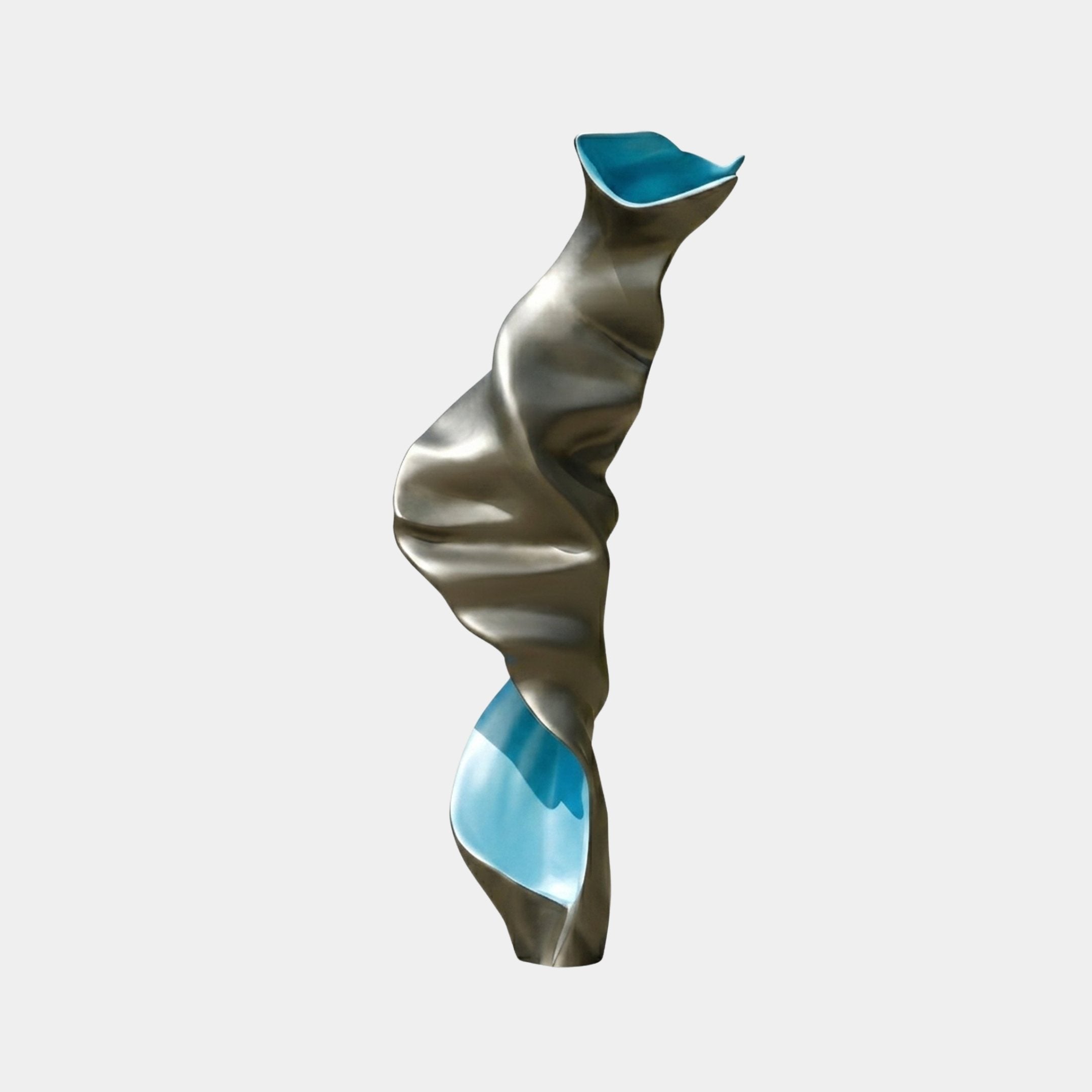 Rattery Grey & Blue Twist Sculpture - 190cm