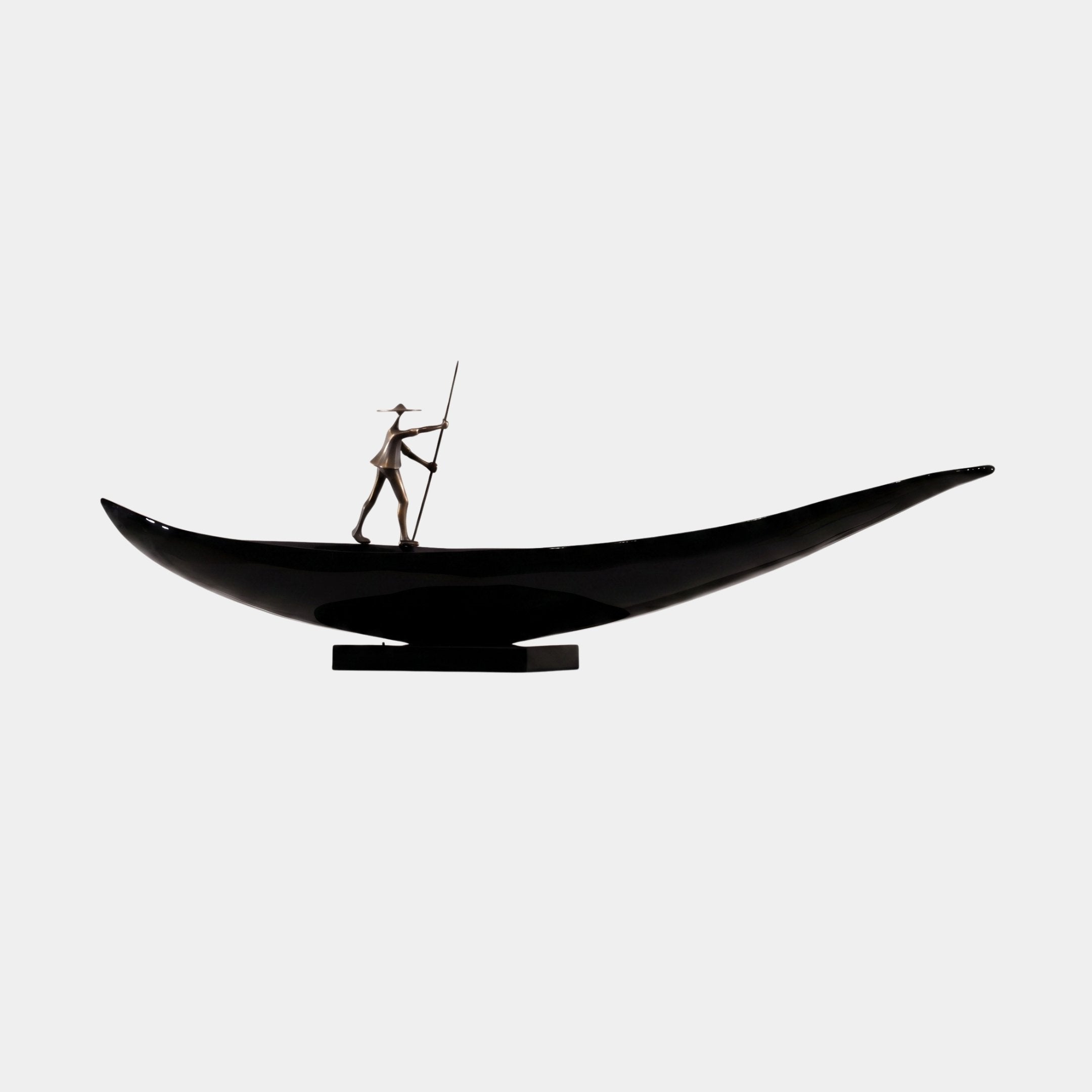 Halberton Black Boat Sculpture - 150cm