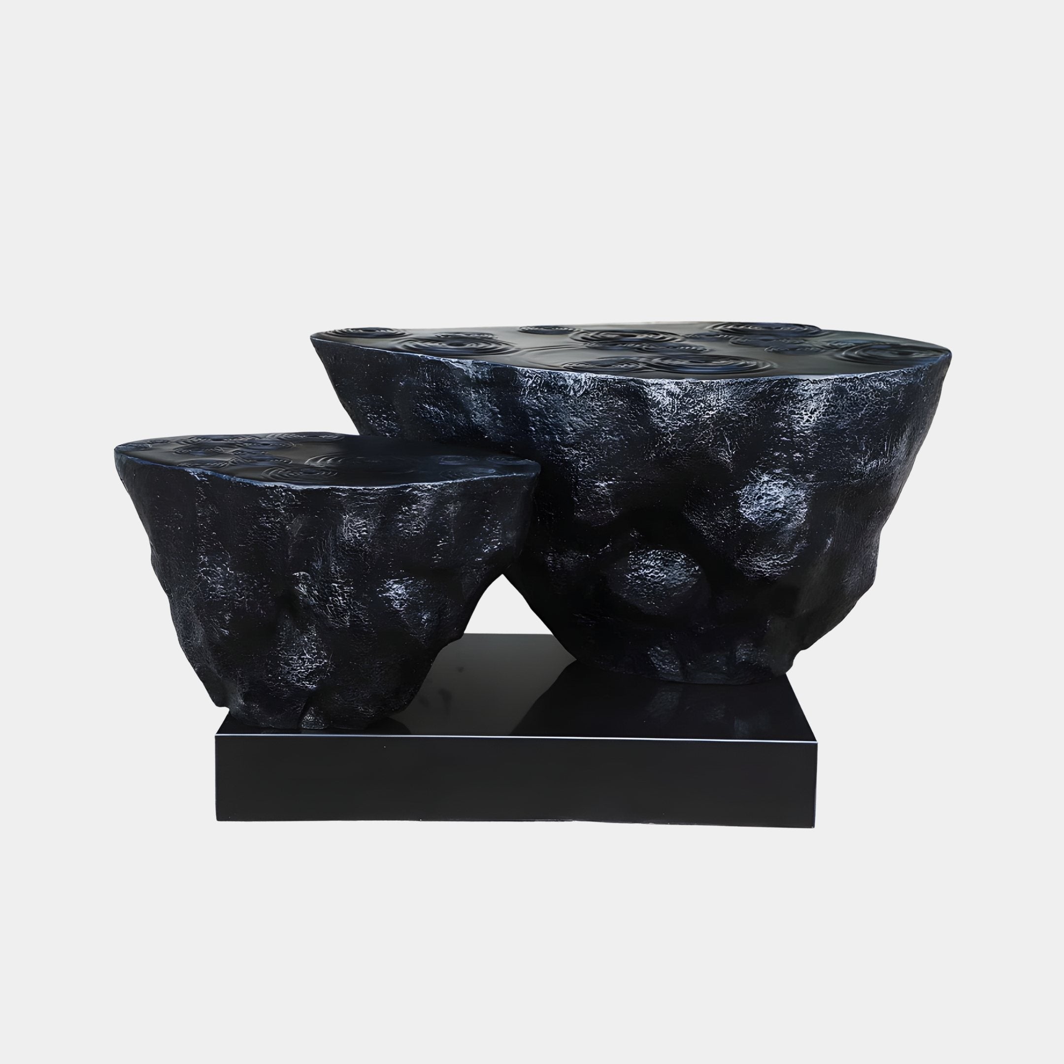 Tandem Black Bowl Sculpture - 72cm