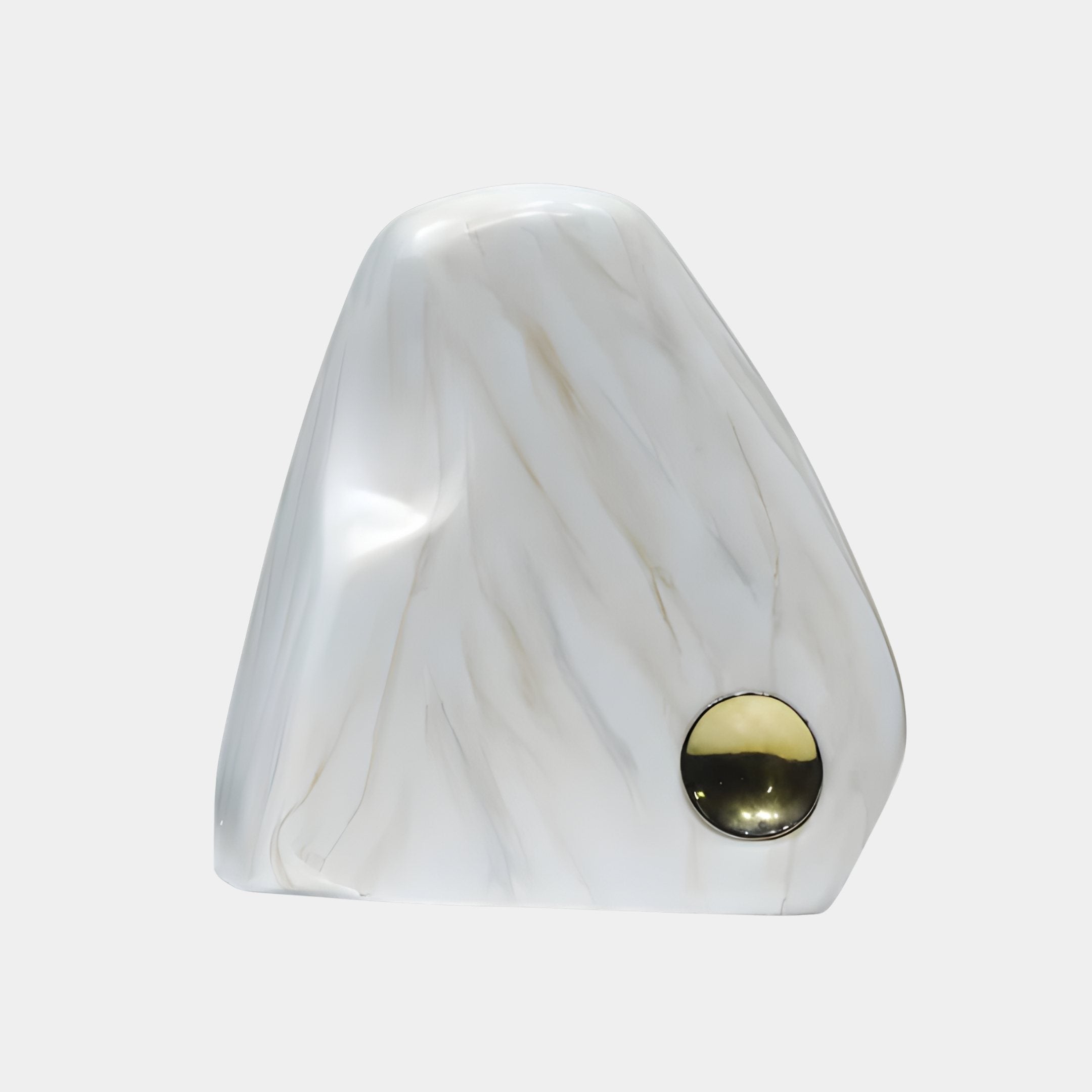 Solstice White & Gold Abstract Sculpture - 31cm