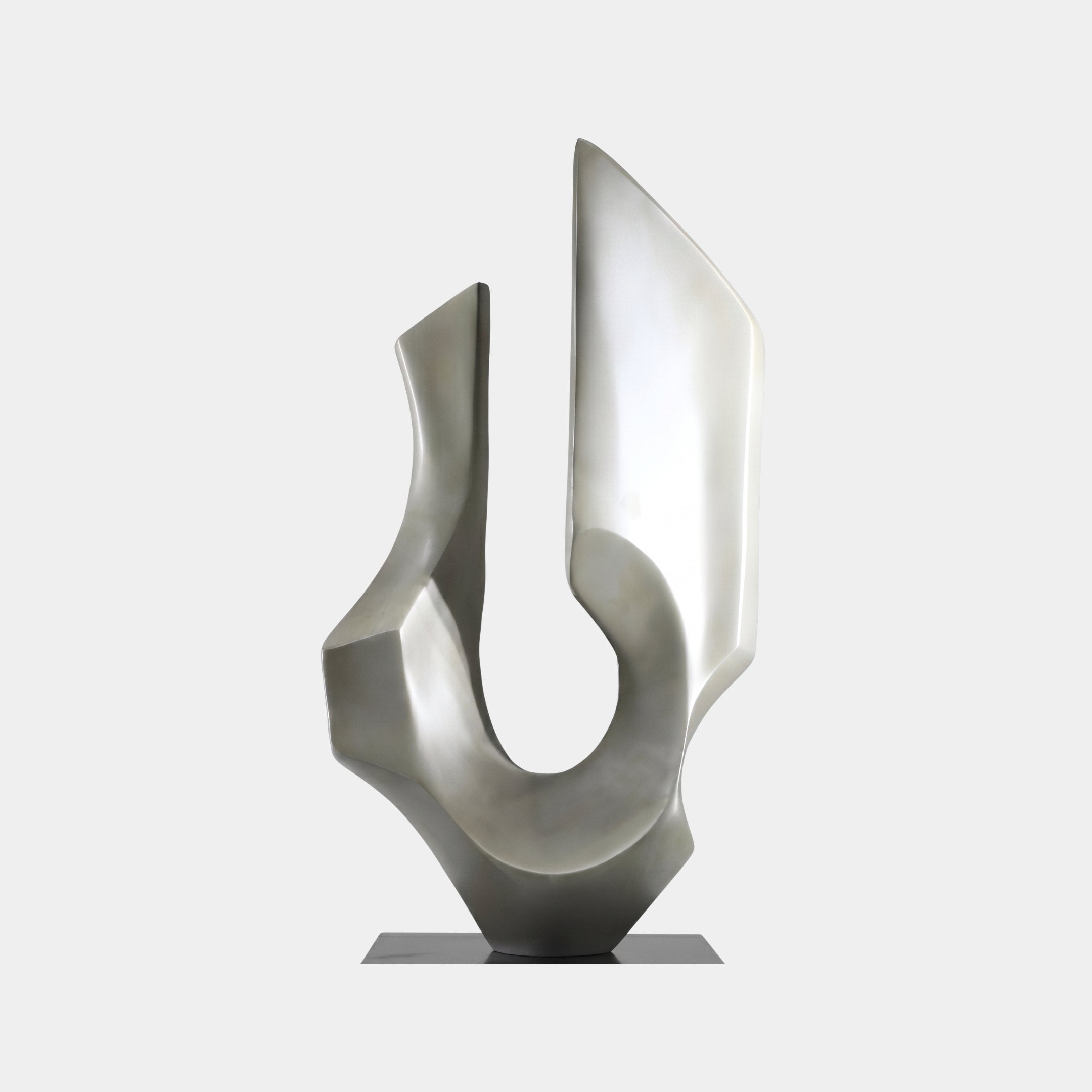 Lustre Silver Abstract Sculpture - 69cm
