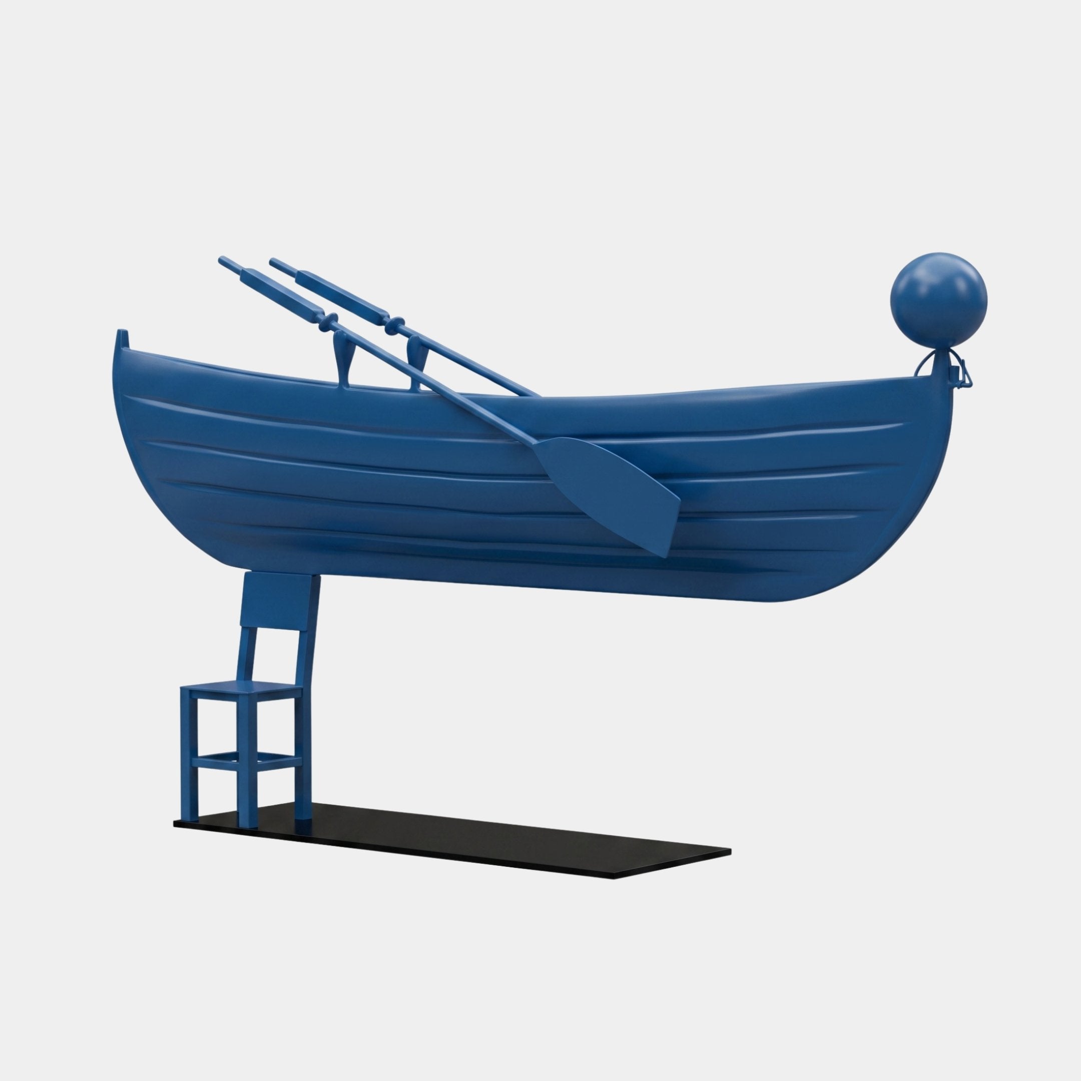Rendcomb Blue Boat Sculpture - 120cm