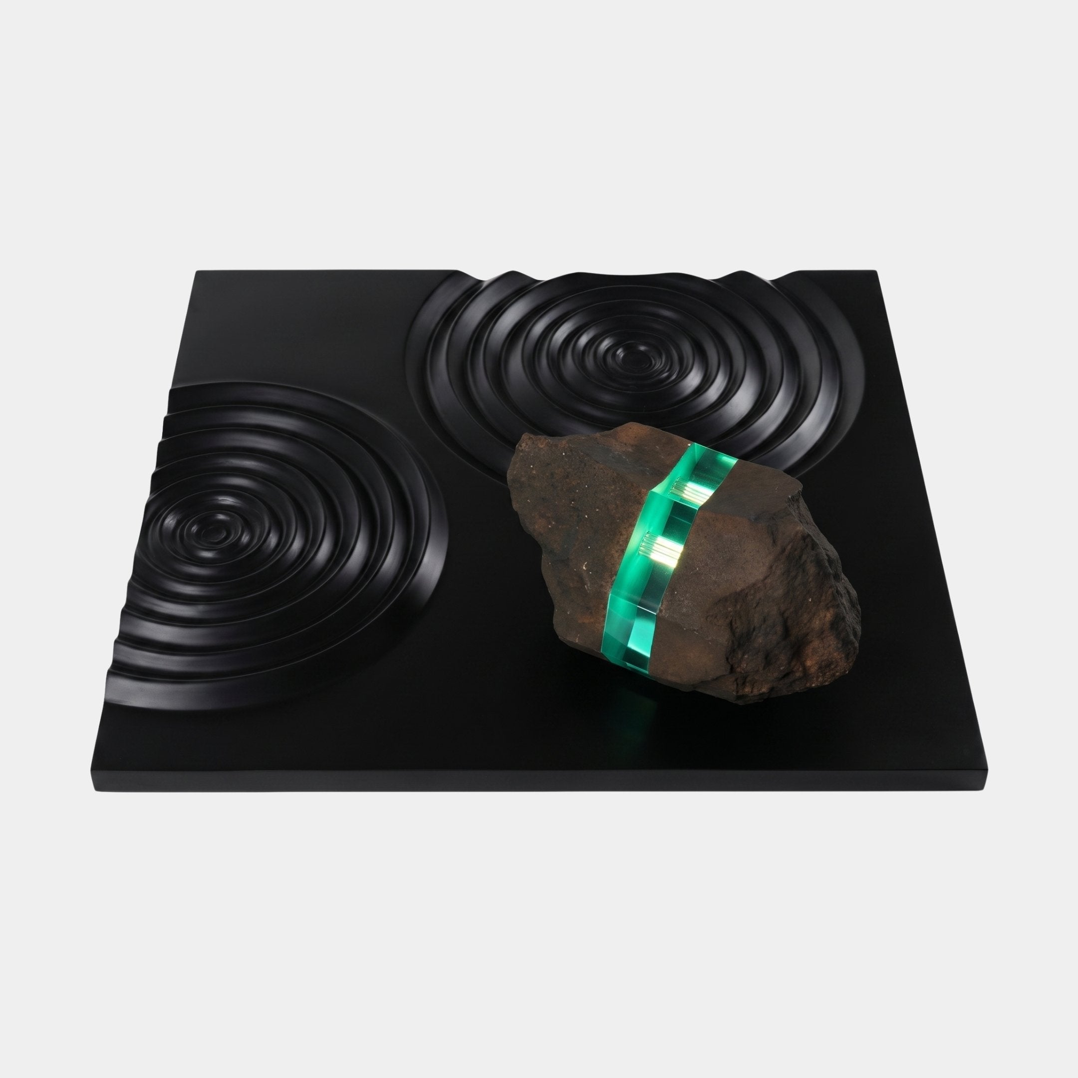 Stanton Black & Green Rock Sculpture - 60cm