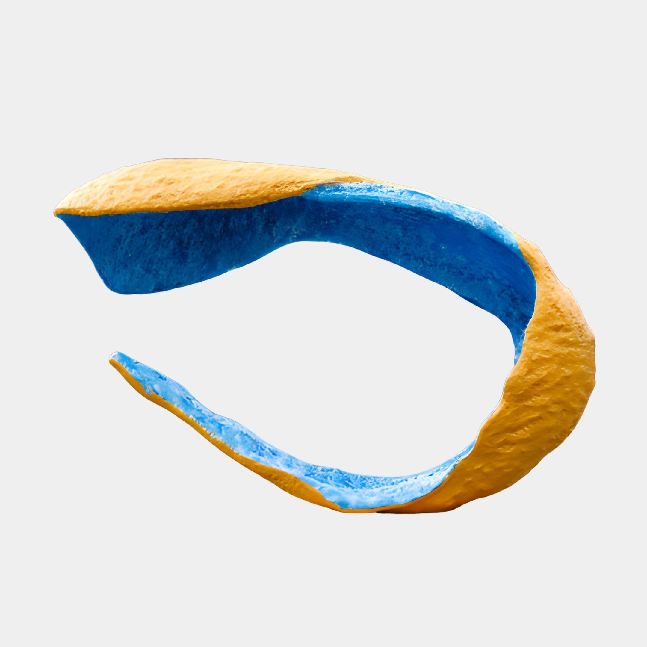 Ufton Blue & Gold Wave Sculpture - 150cm