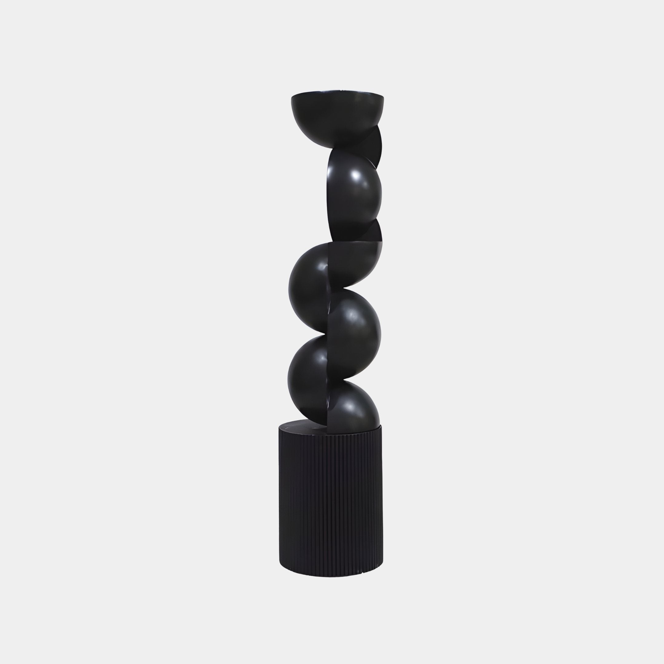 Obsidian Black Abstract Sculpture - 175cm