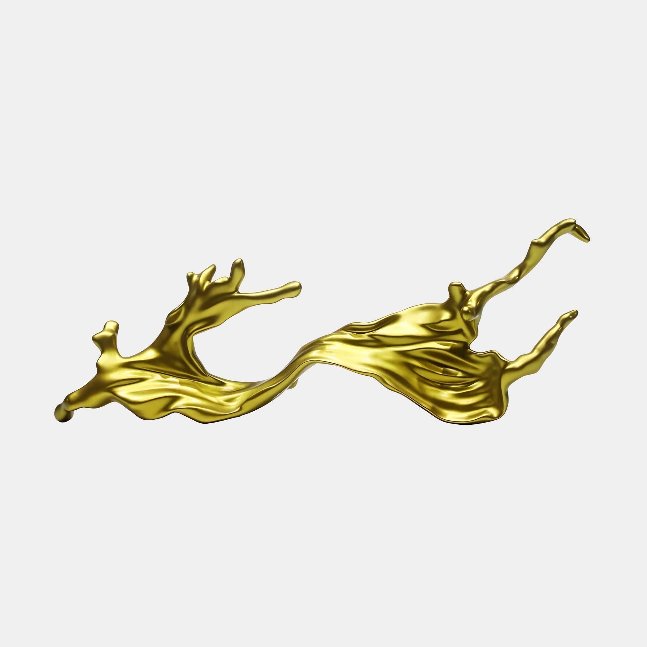 Froth Gold Abstract Sculpture - 75cm