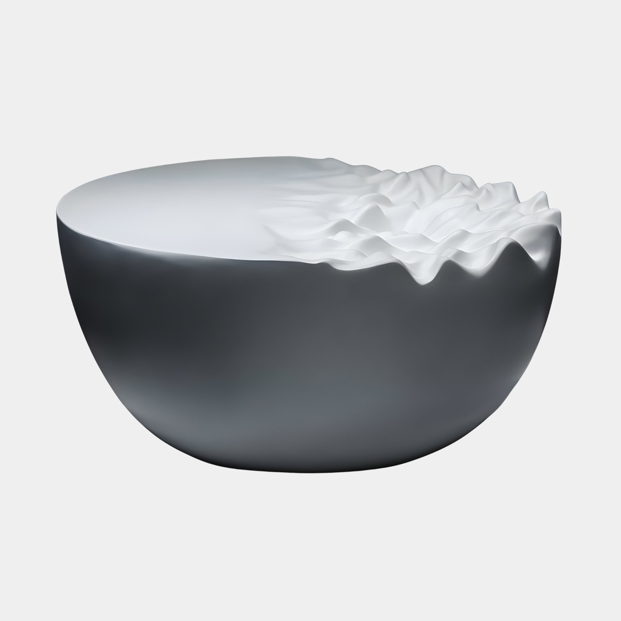 Caldera Grey & White Bowl Sculpture - 81cm