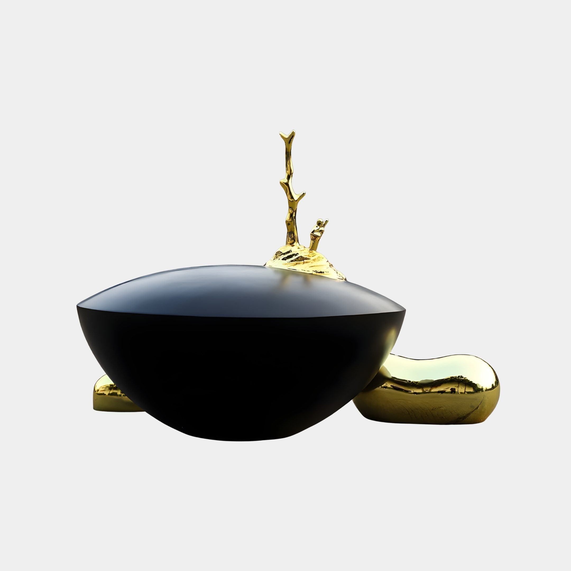 Nocturne Black & Gold Bowl Sculpture - 115cm