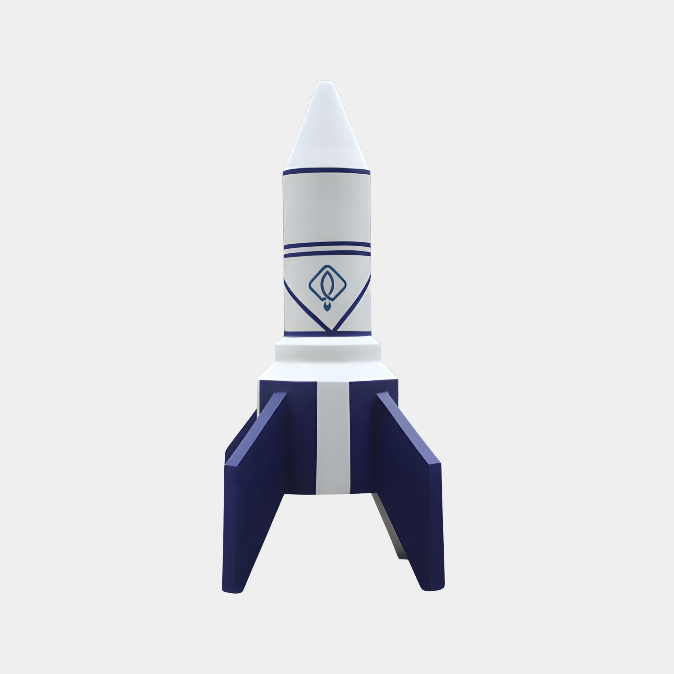 Ascent White & Blue Rocket Sculpture - 170cm