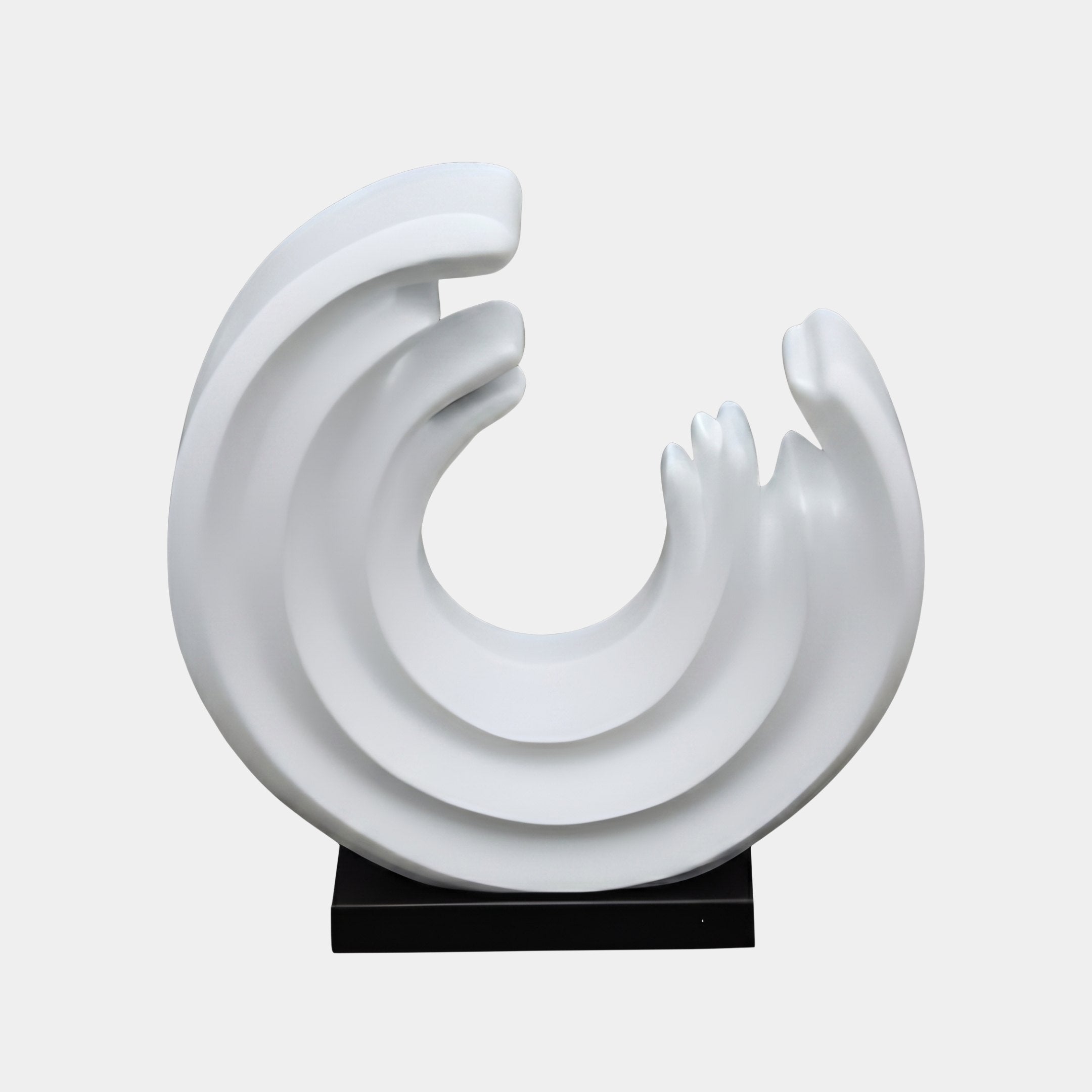 Curl White Abstract Sculpture - 56cm