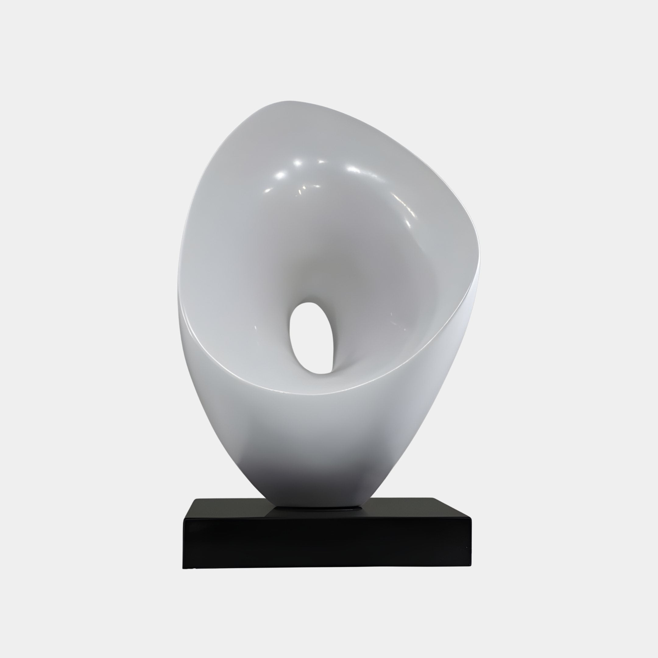 Oculus White Abstract Sculpture - 48cm