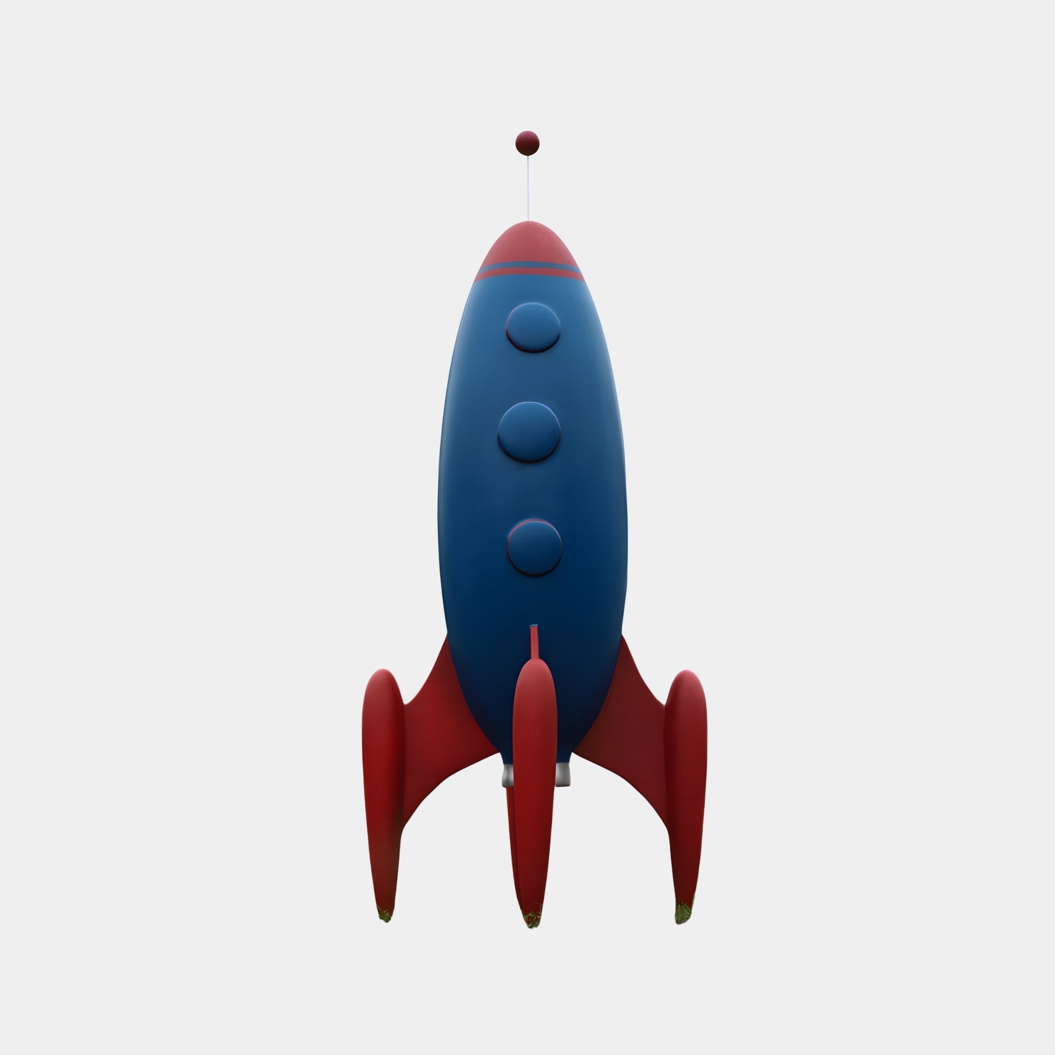 Apollo Blue & Red Rocket Sculpture - 160cm