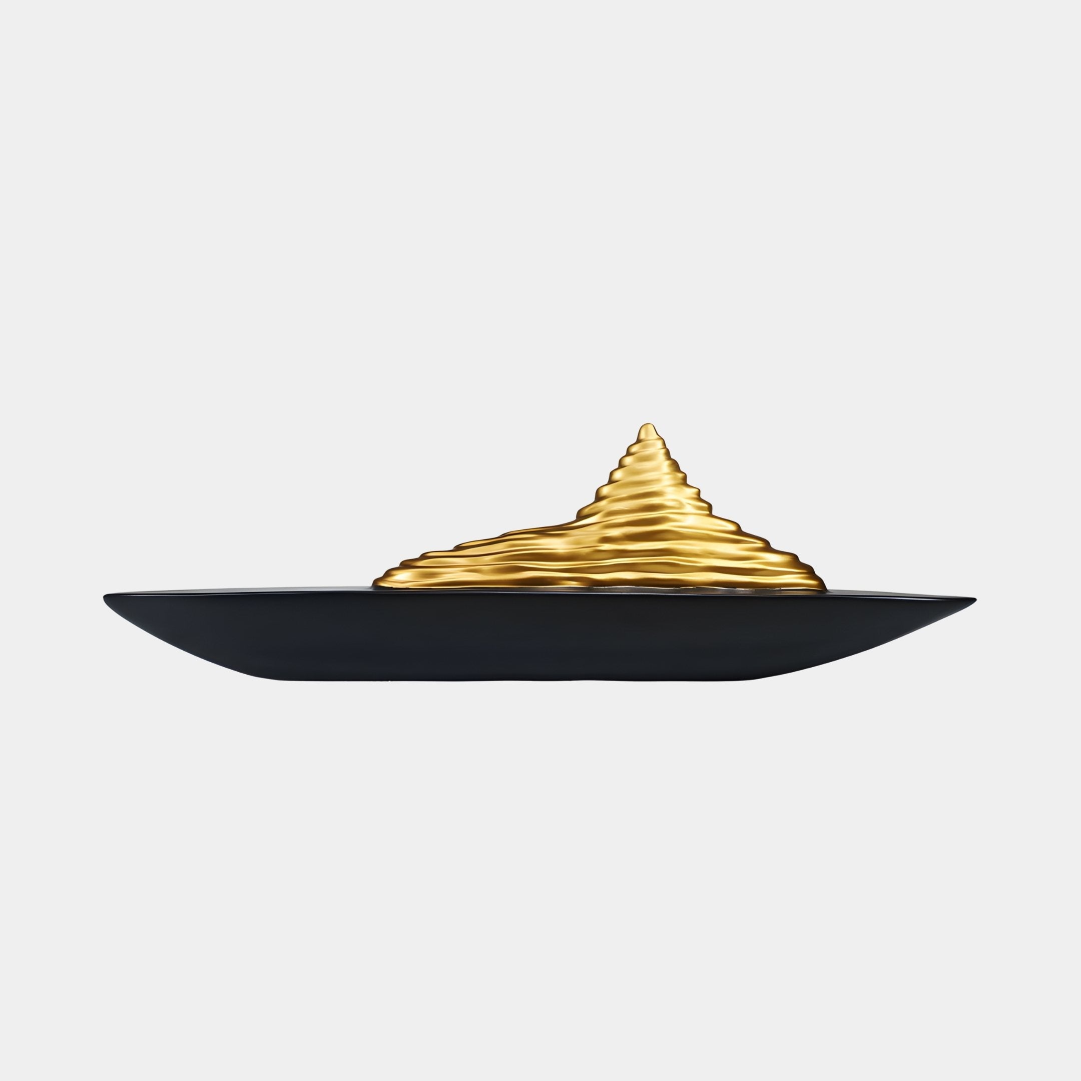 Pinwheel Black & Gold Abstract Sculpture - 70cm