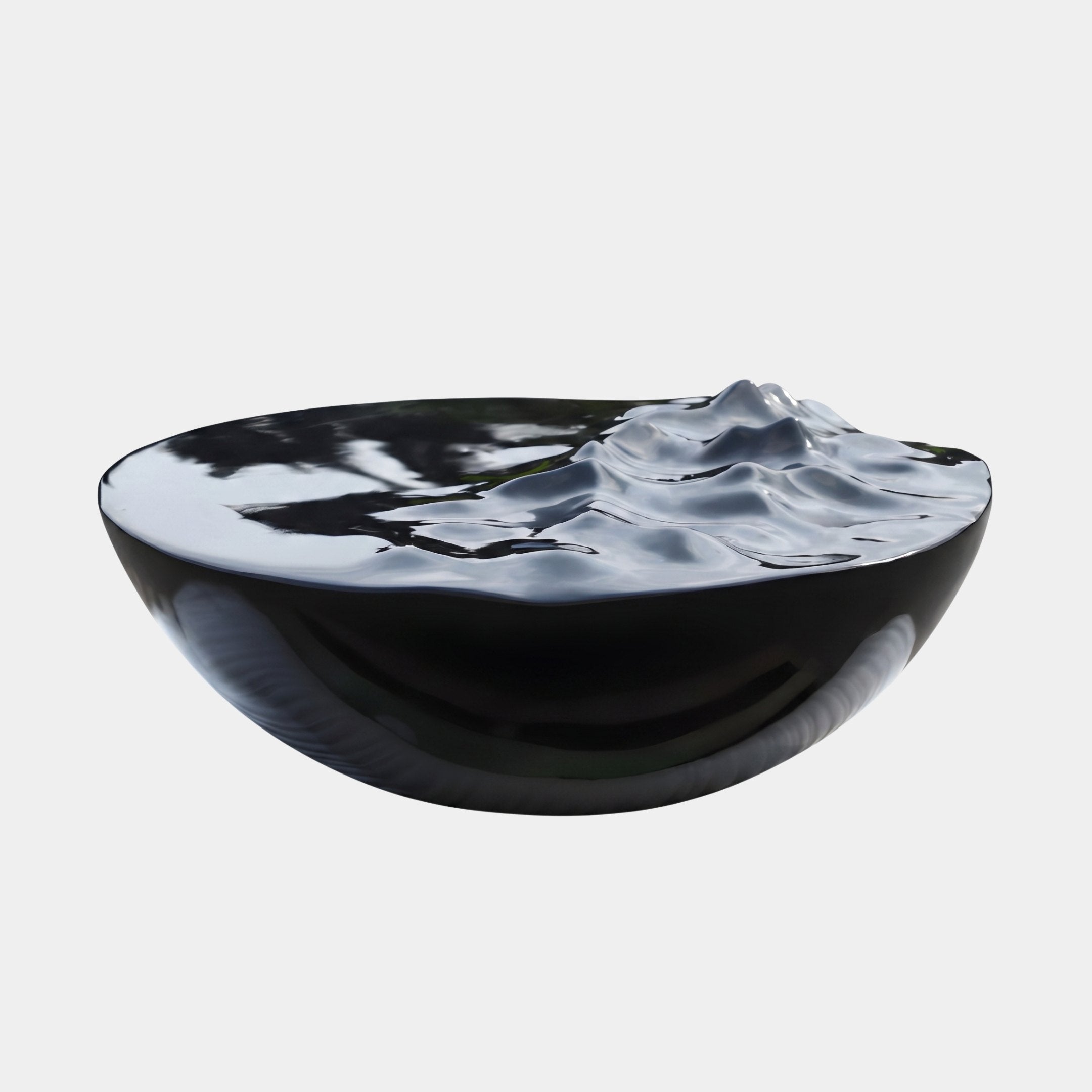 Glacier Black & White Bowl Sculpture - 90cm