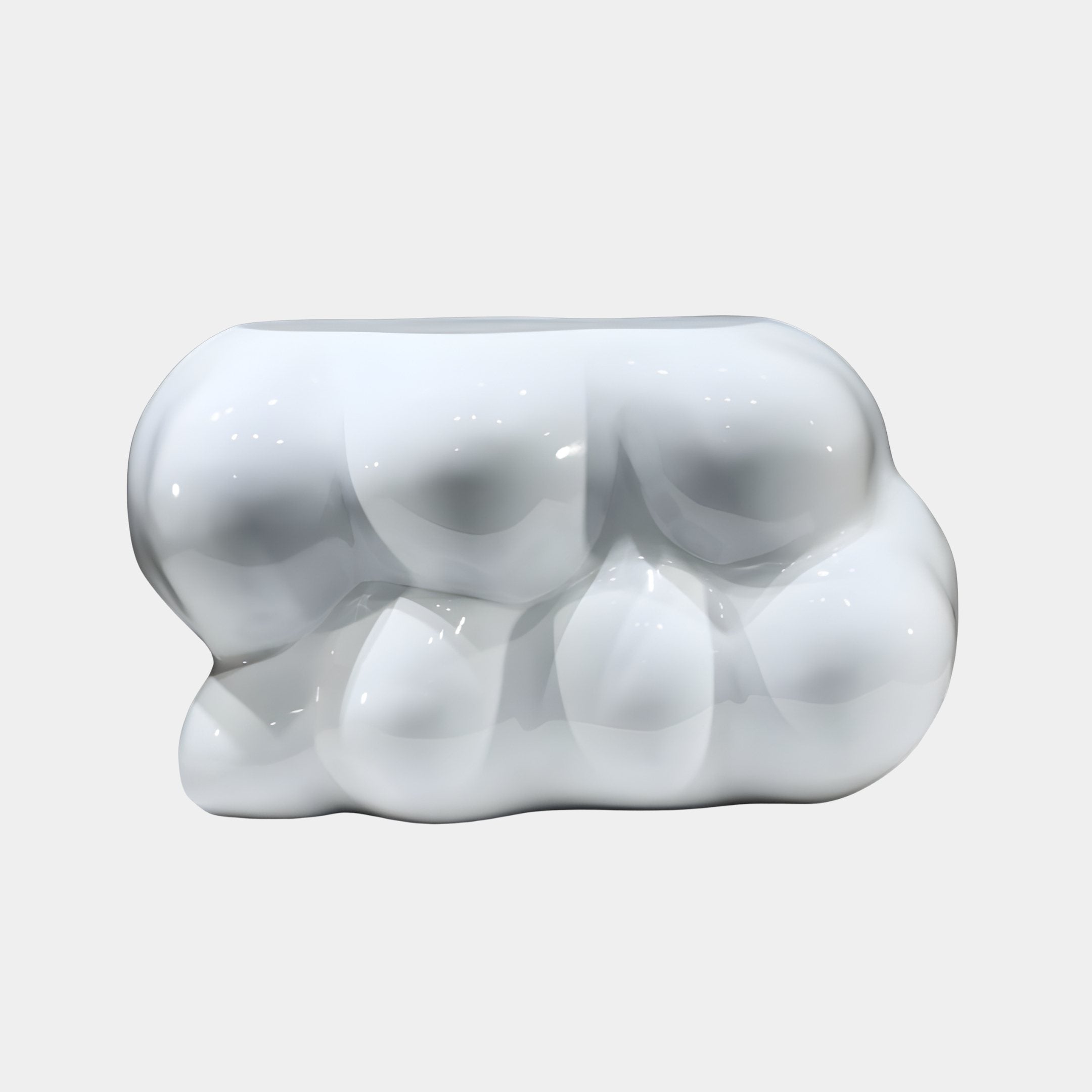 Billow White Abstract Sculpture - 80cm