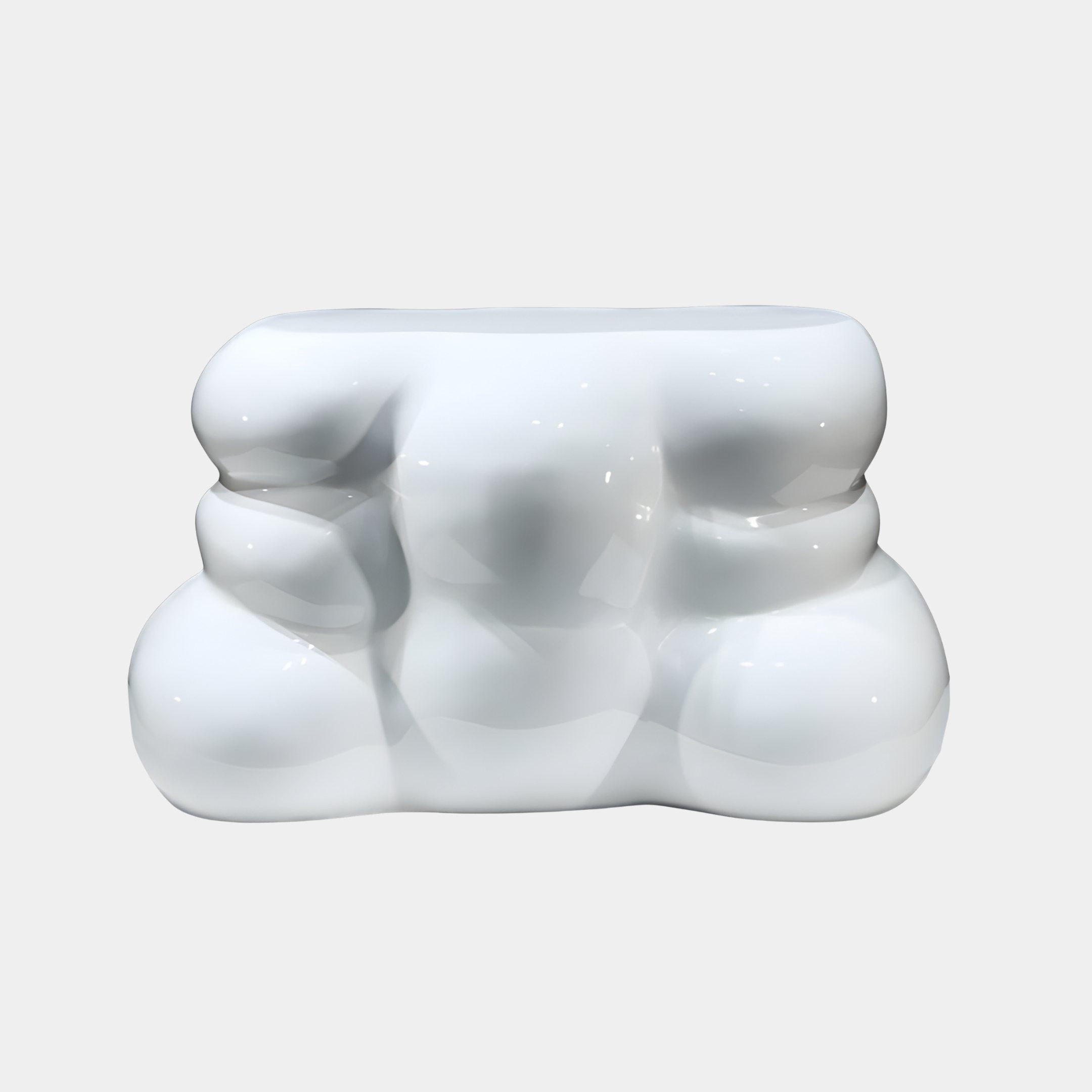 Fleece White Abstract Sculpture - 77cm