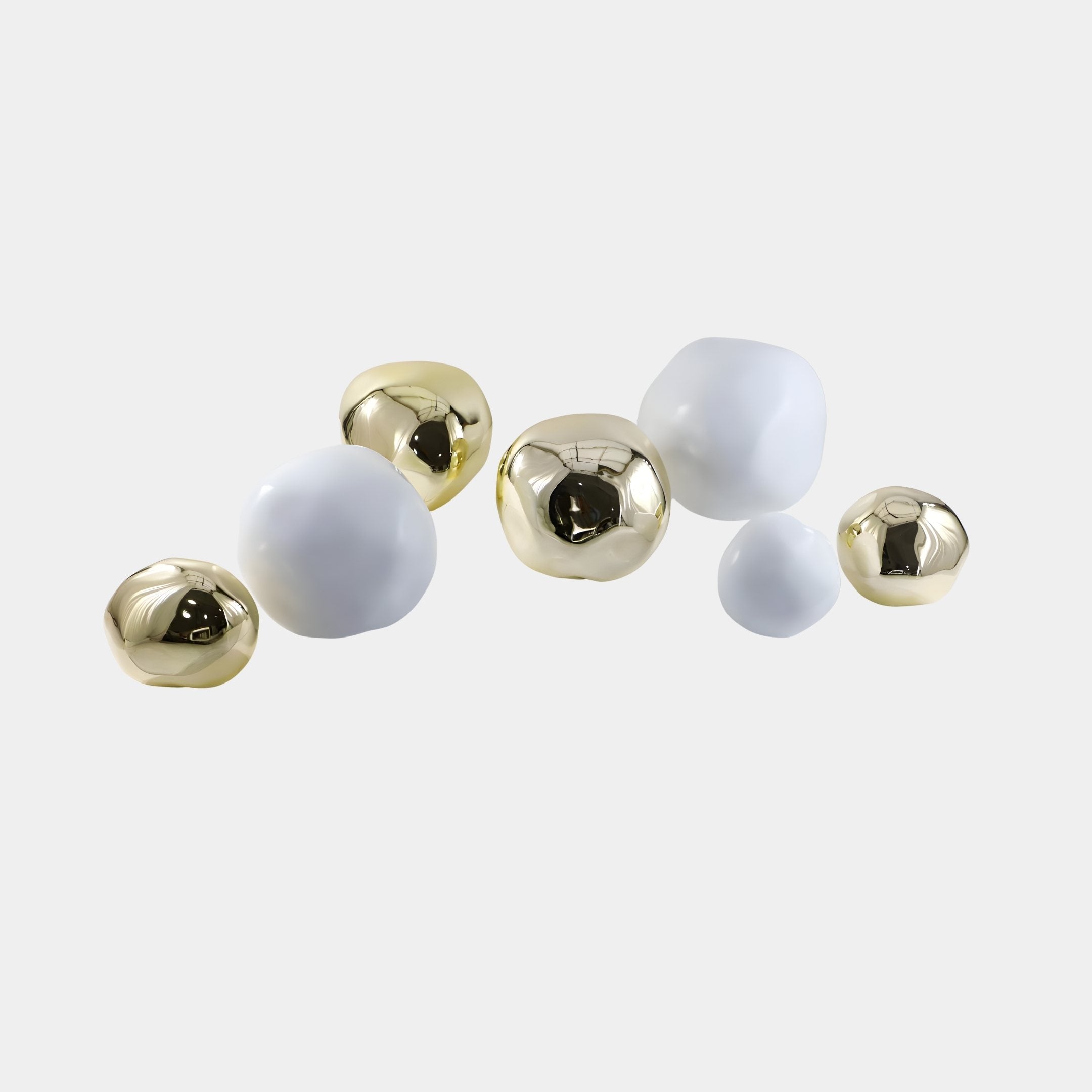 Carlby Gold & White Sphere Sculpture - 70cm