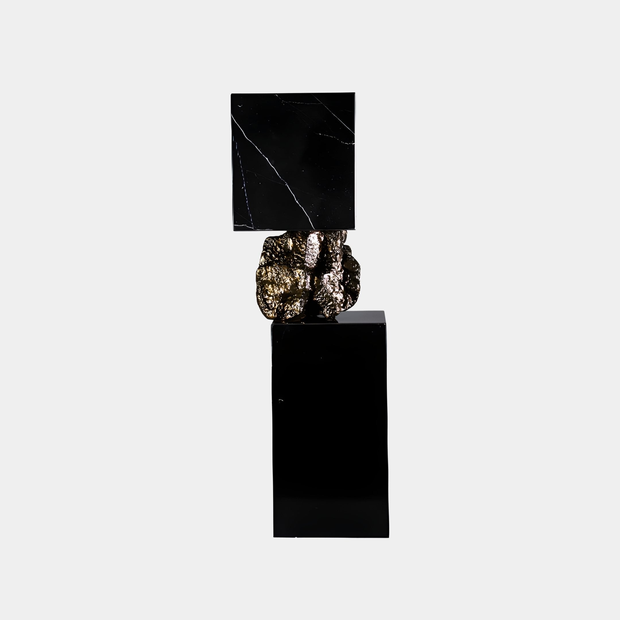 Domino Black & Gold Abstract Sculpture - 120cm