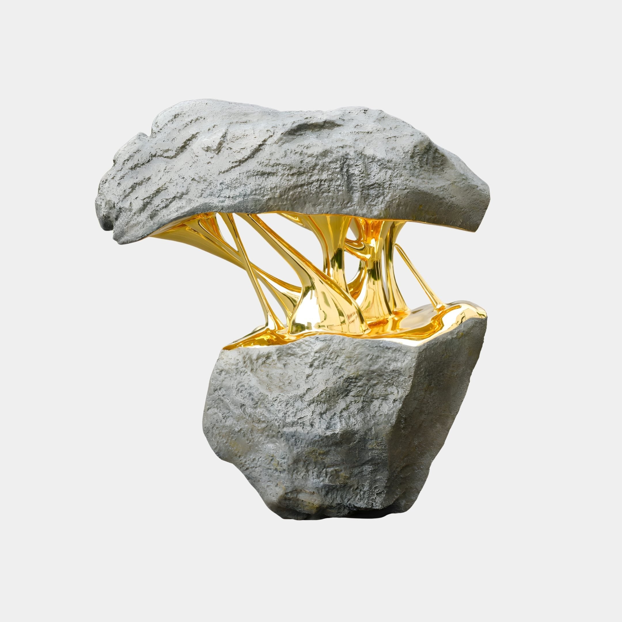 Geode Grey & Gold Rock Sculpture - 145cm