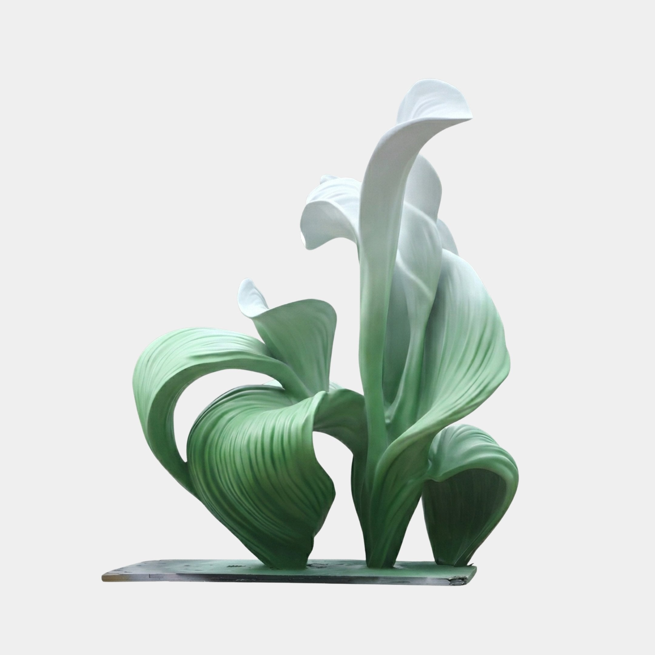 Fern Green & White Leaf Sculpture - 120cm