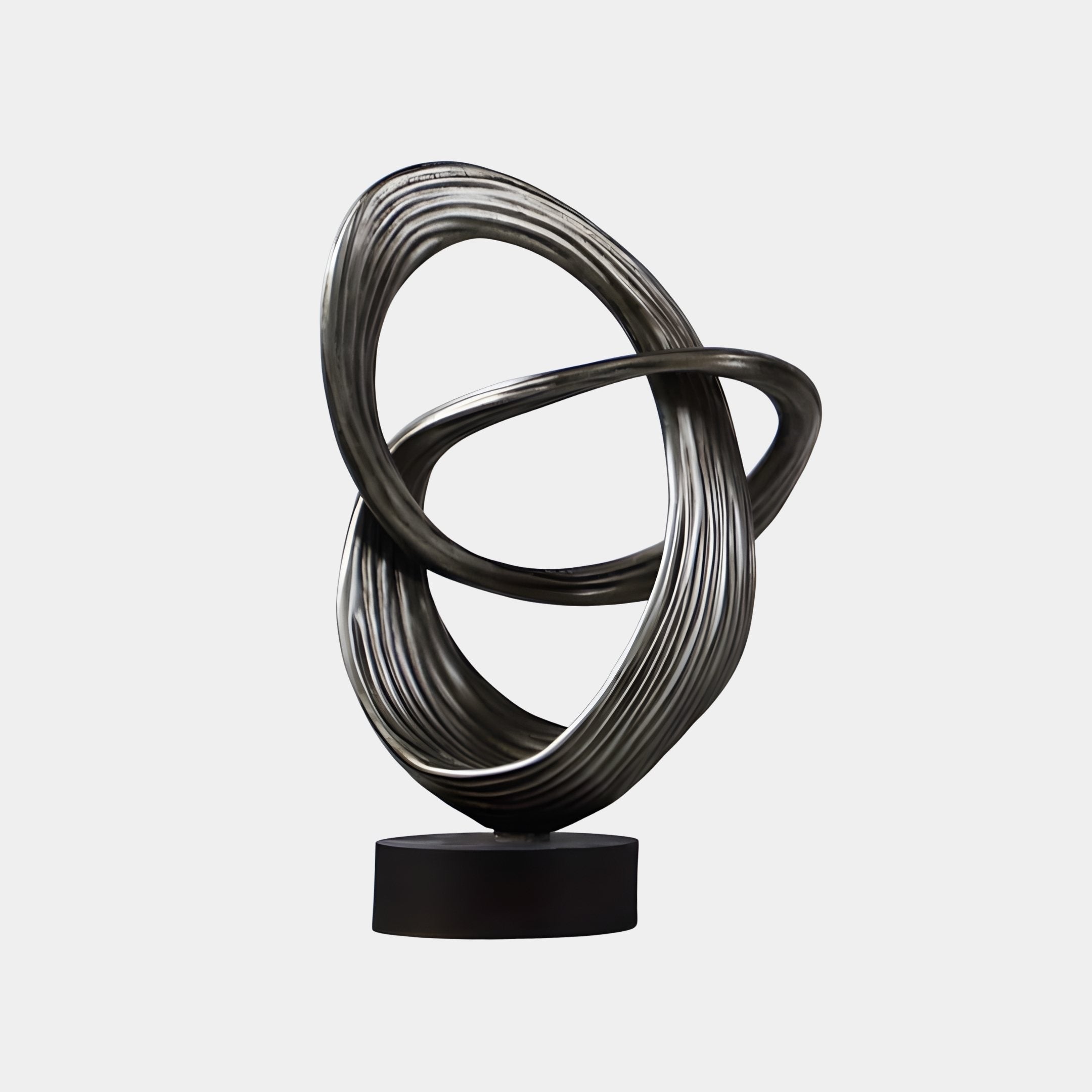 Skein Black Abstract Sculpture - 52cm