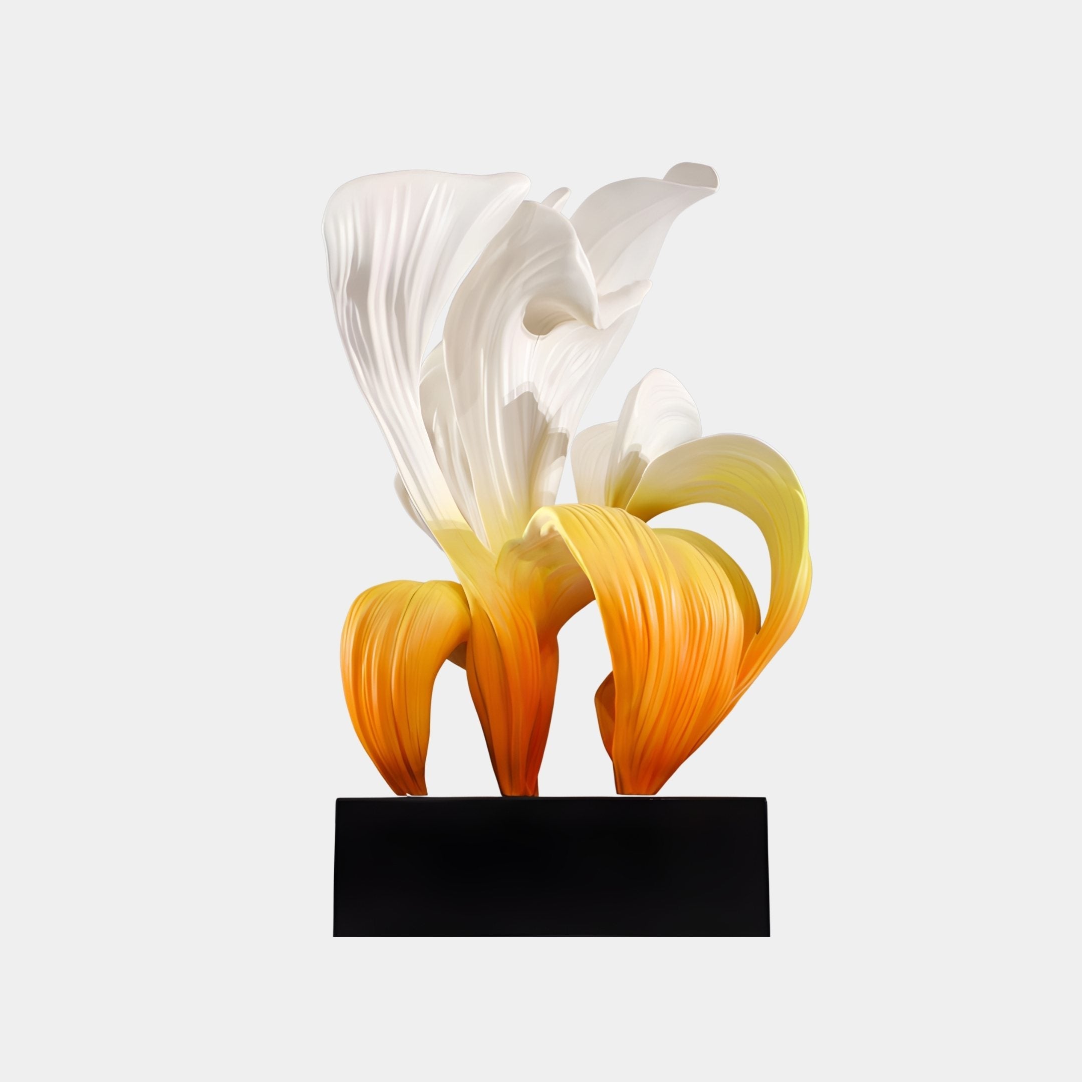 Flicker White & Orange Abstract Sculpture - 80cm