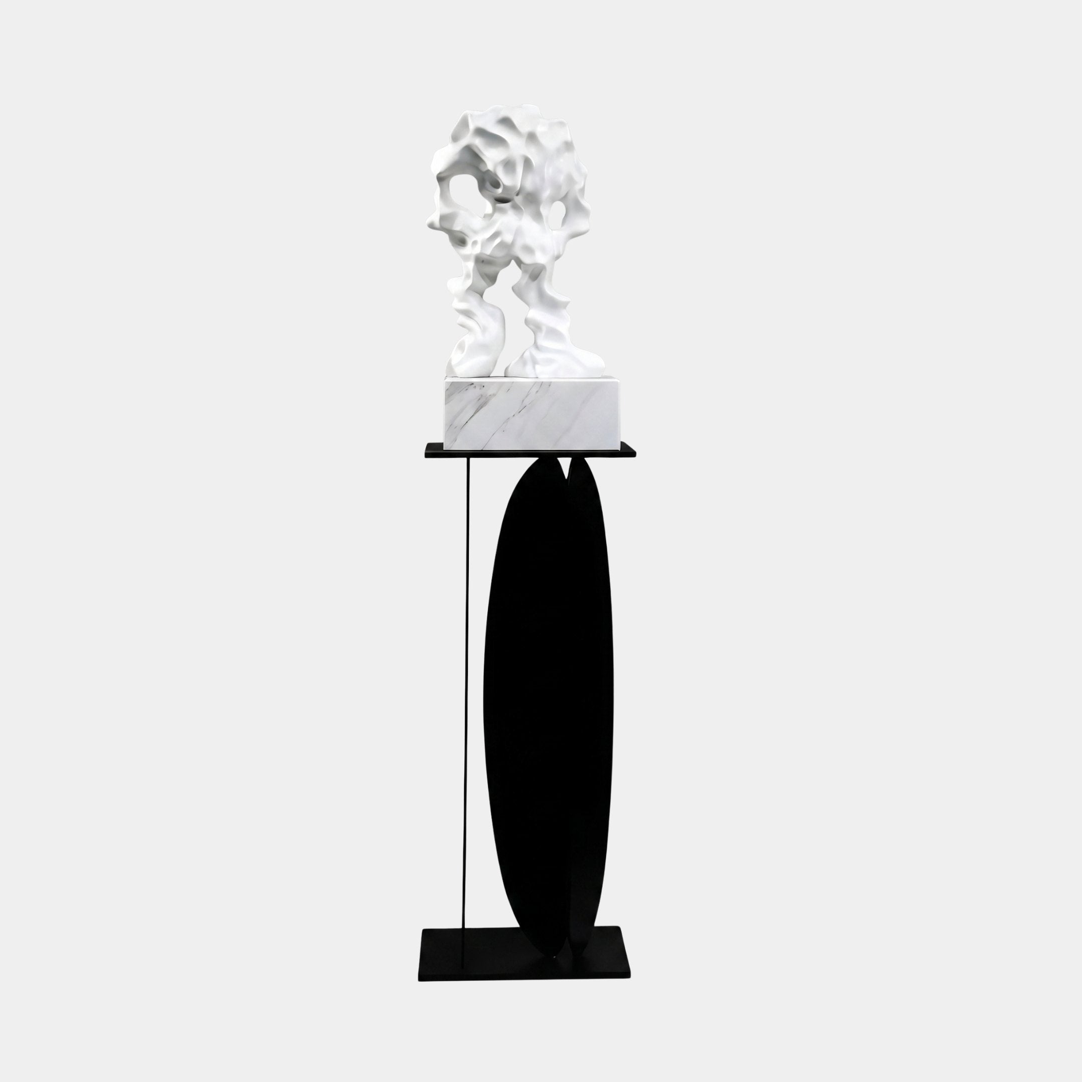 Jet White Abstract Sculpture - 123cm