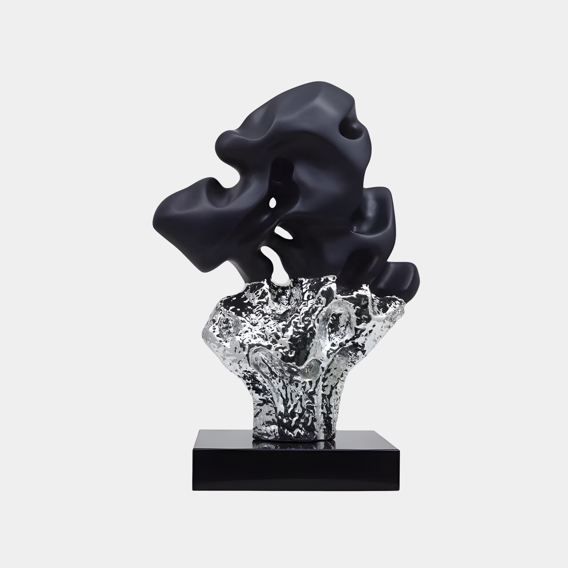 Burst Black & Silver Abstract Sculpture - 63cm
