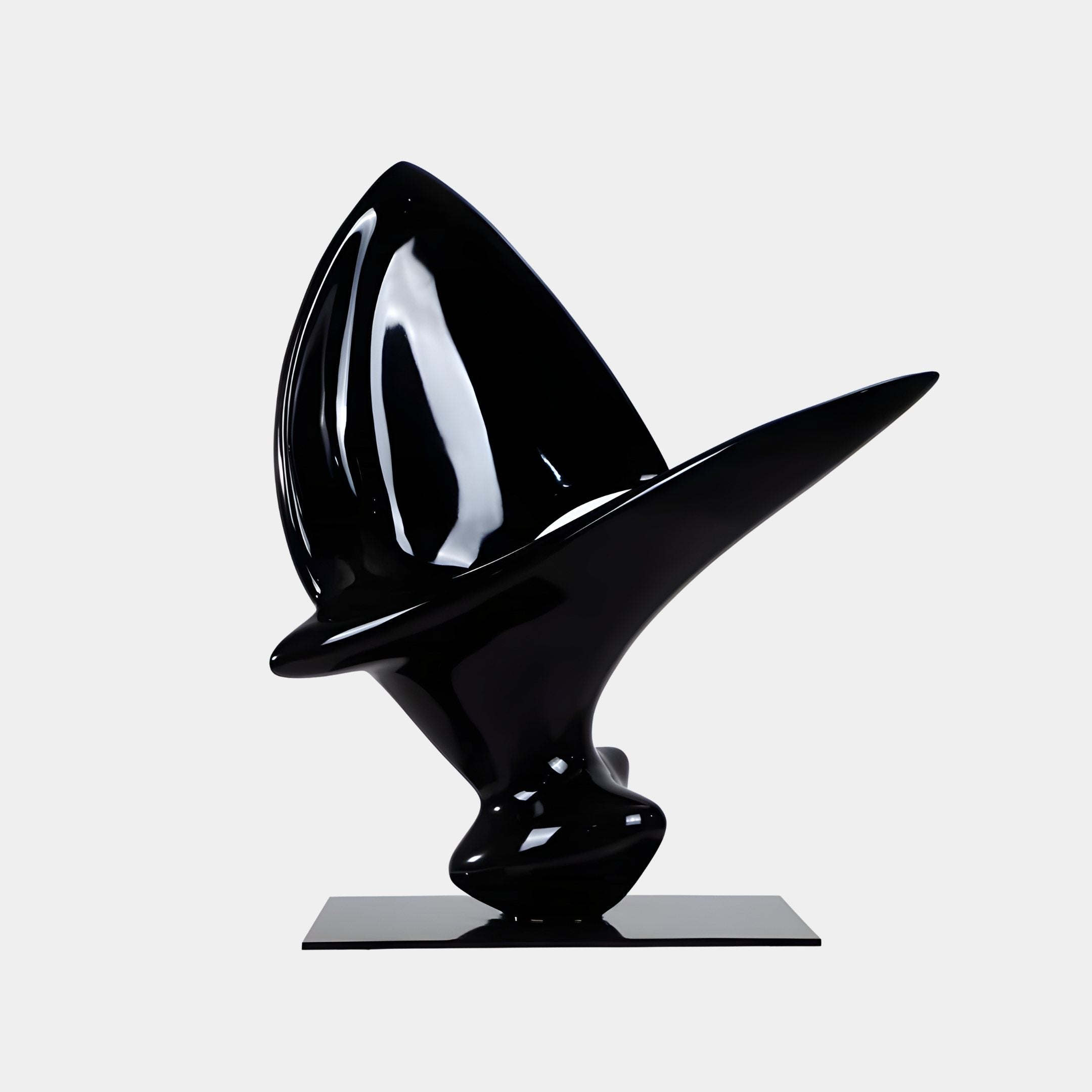 Raven Black Abstract Sculpture - 81cm