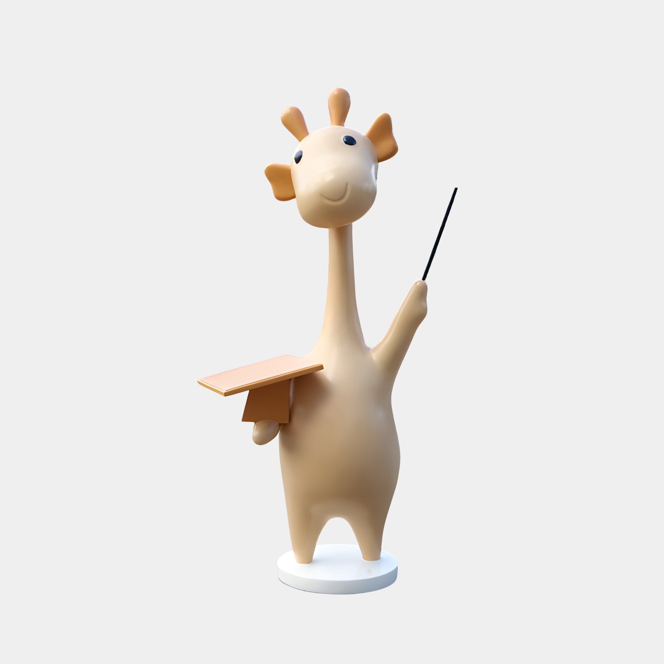 Acacia Beige Giraffe Sculpture - 144cm