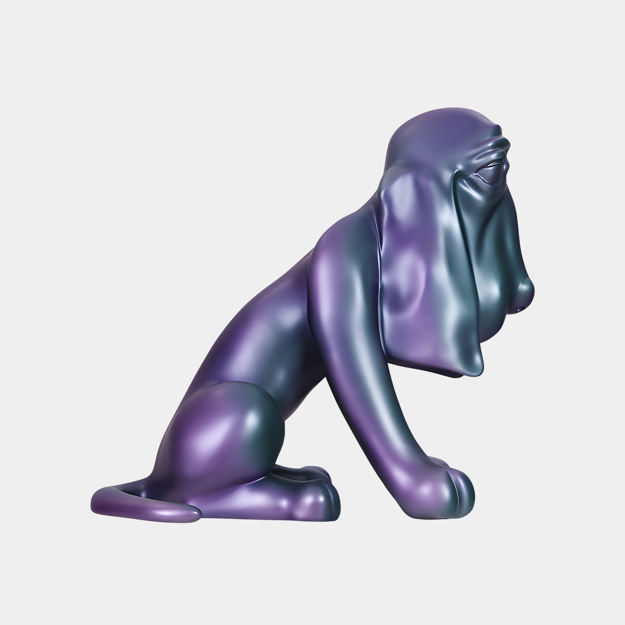 Basset Purple Dog Sculpture - 59cm