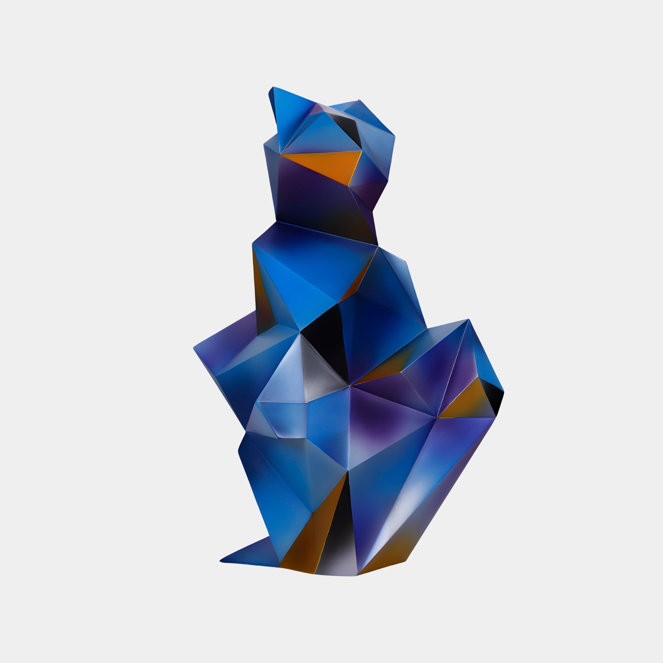 Kingfisher Blue & Gold Bird Sculpture - 50cm