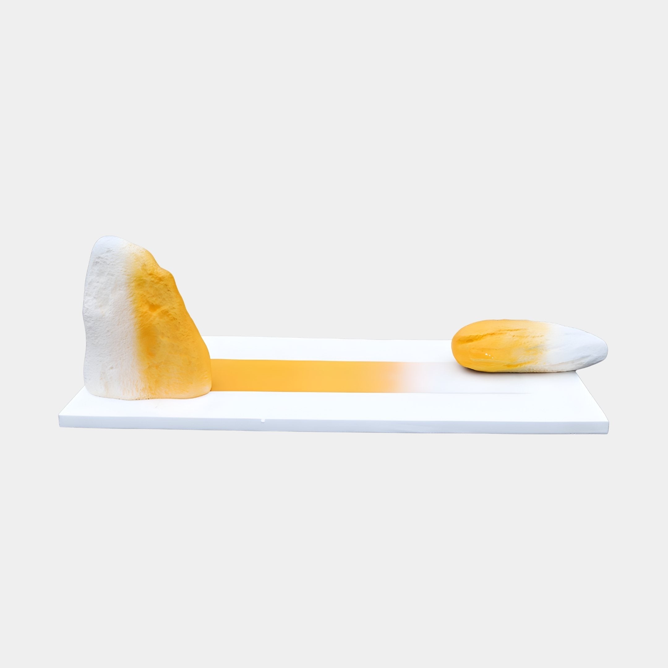Meridian Yellow & White Abstract Sculpture - 125cm
