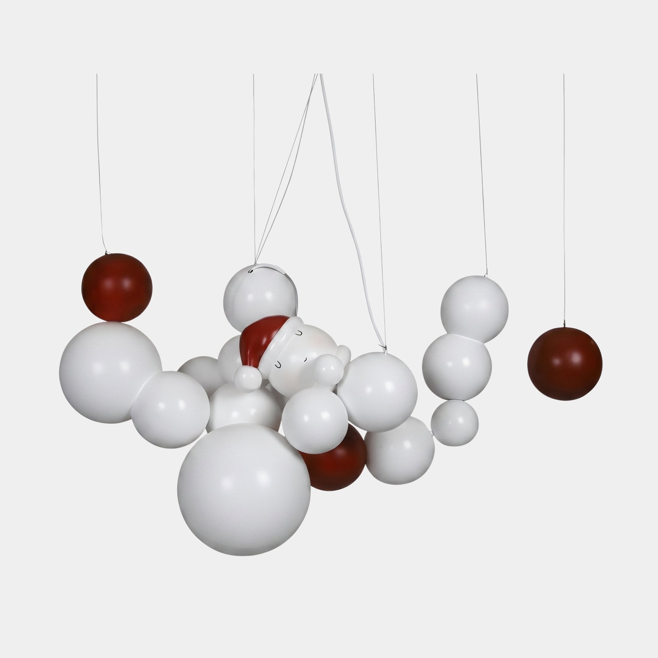 Nucleus White & Red Abstract Sculpture - 120cm