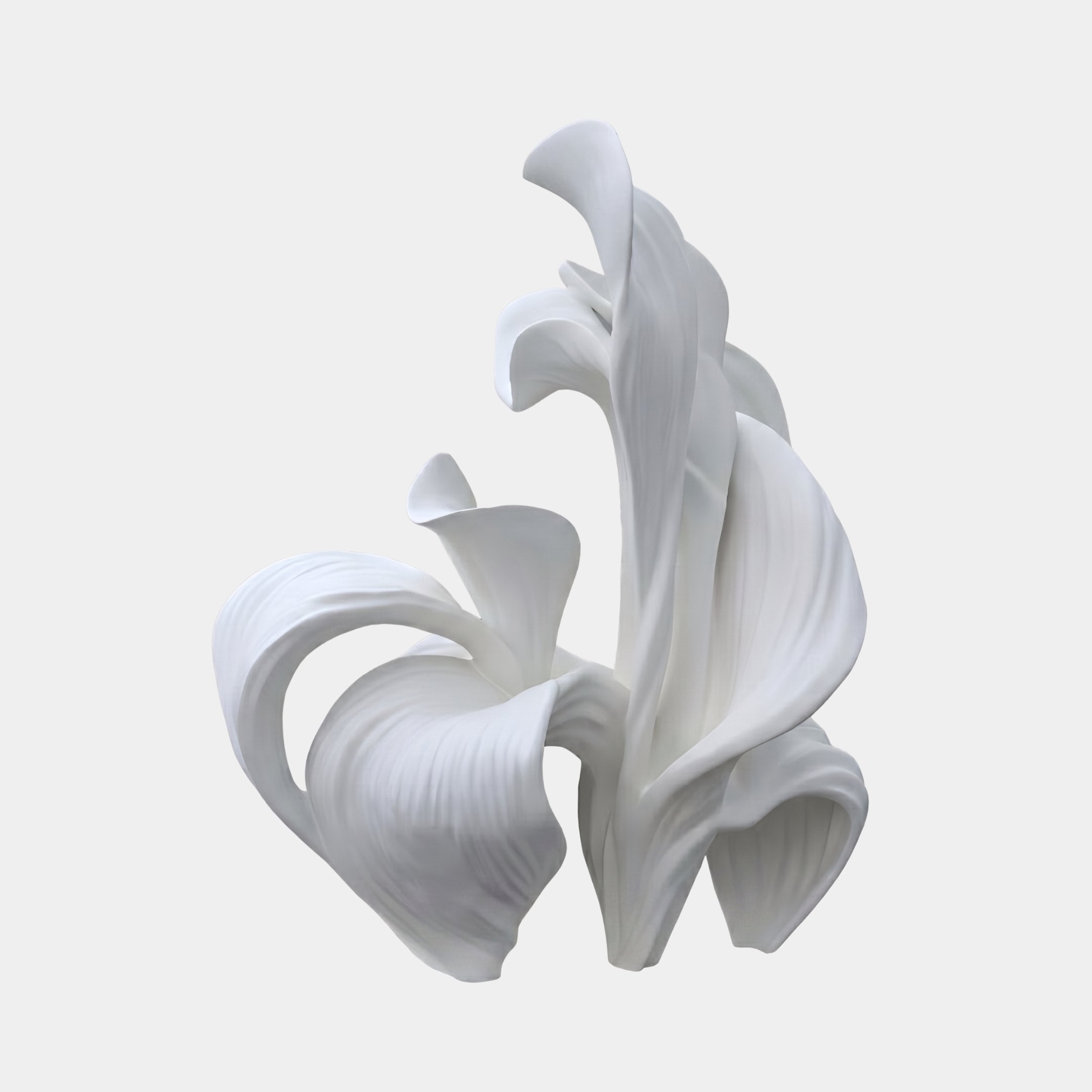 Flourish White Abstract Sculpture - 150cm