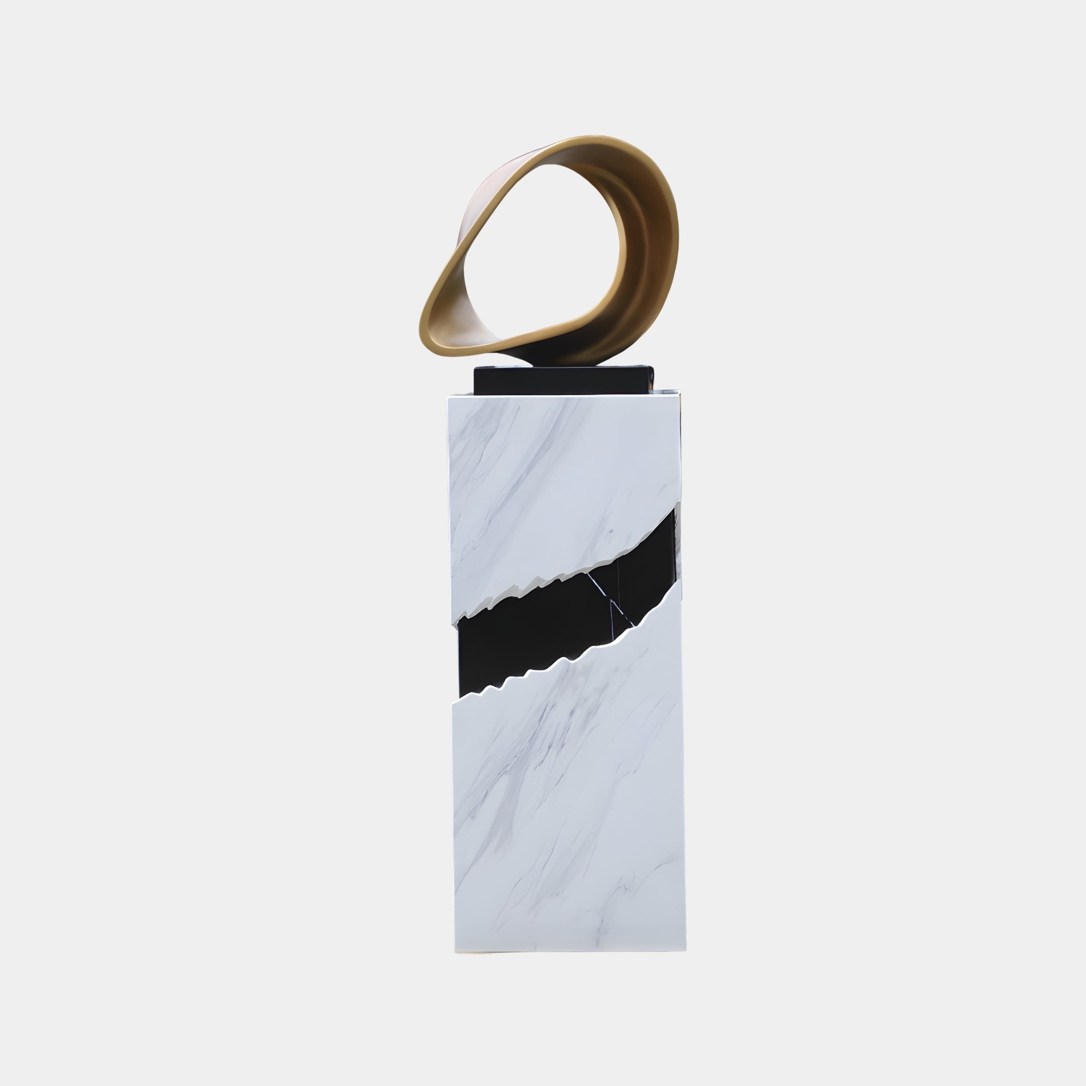 Circlet Gold & White Abstract Sculpture - 175cm