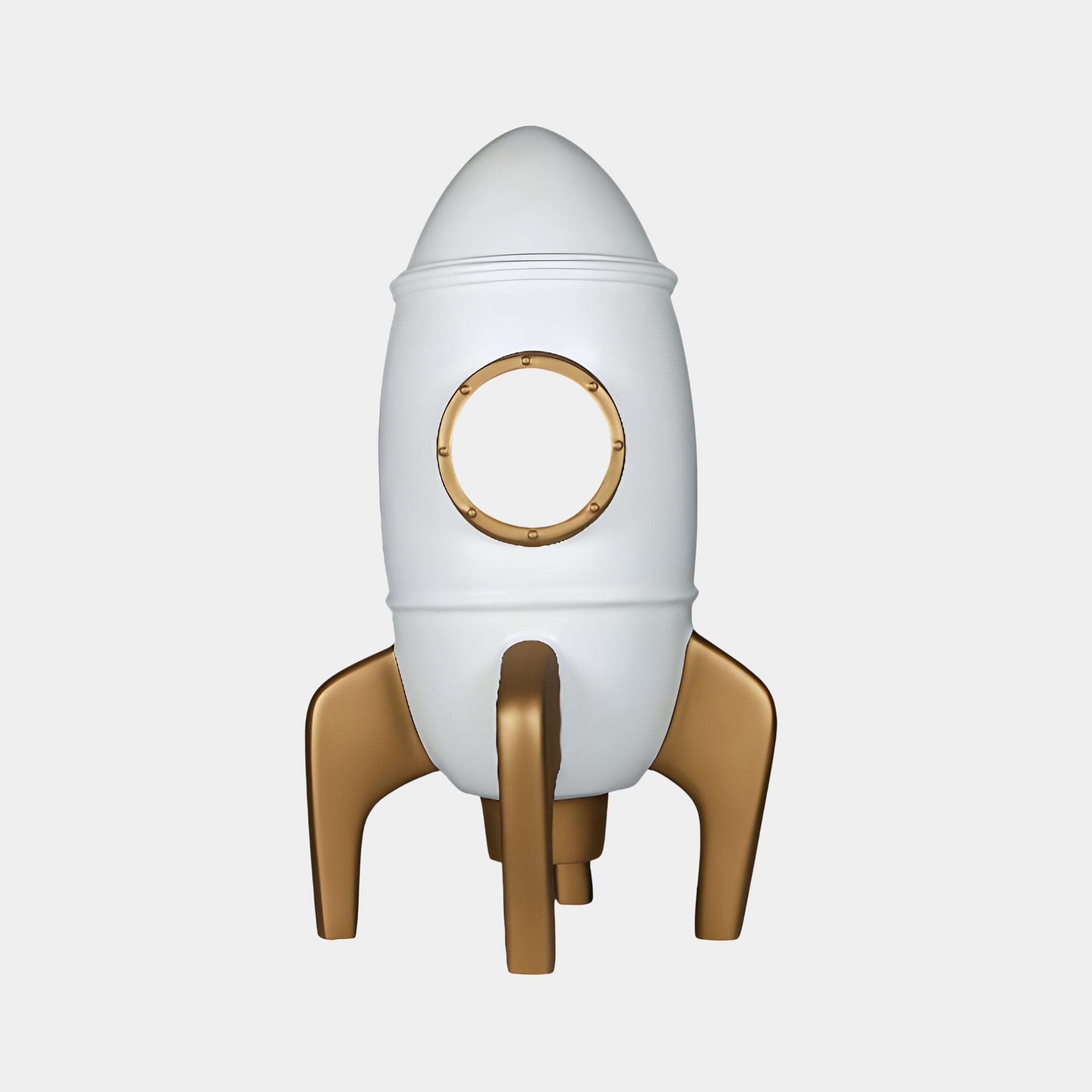 Saturn White & Gold Rocket Sculpture - 101cm