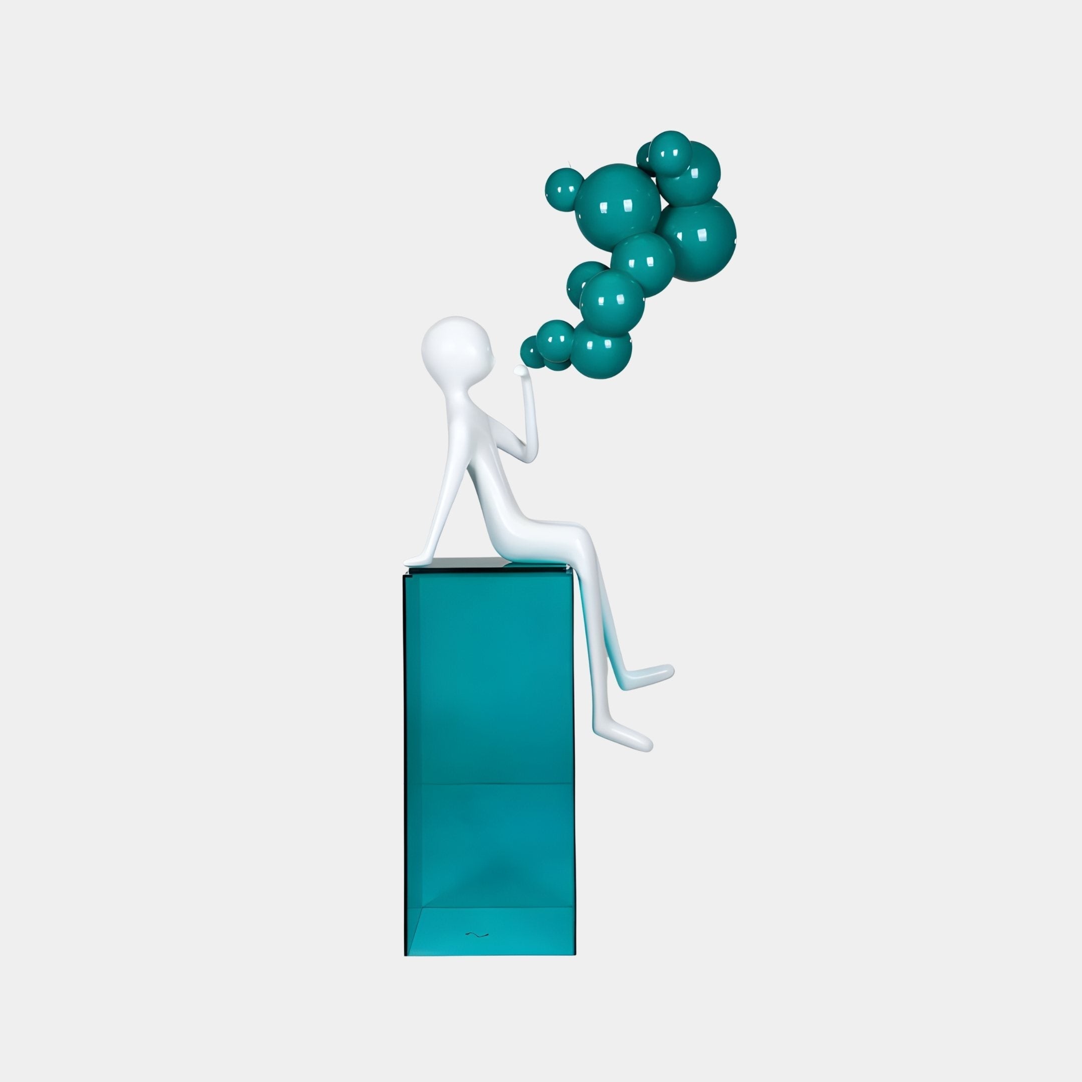 Reverie White & Blue Figure Sculpture - 230cm