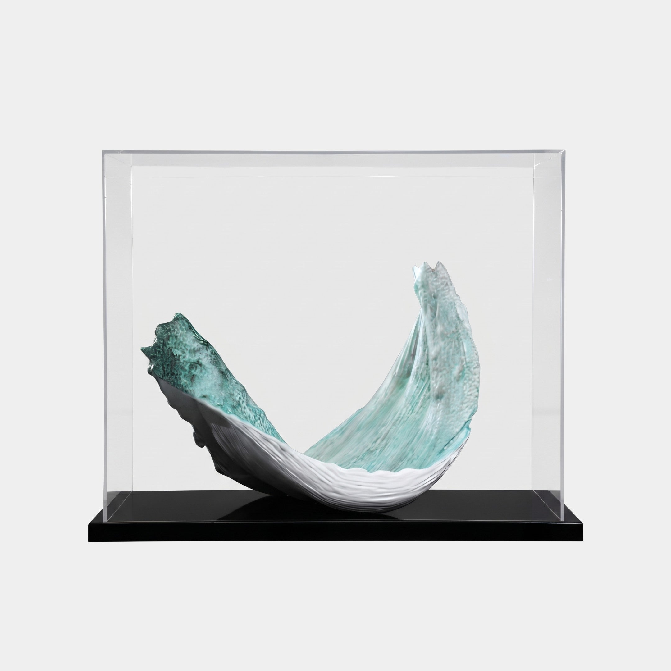 Tide Green & White Wave Sculpture - 76cm