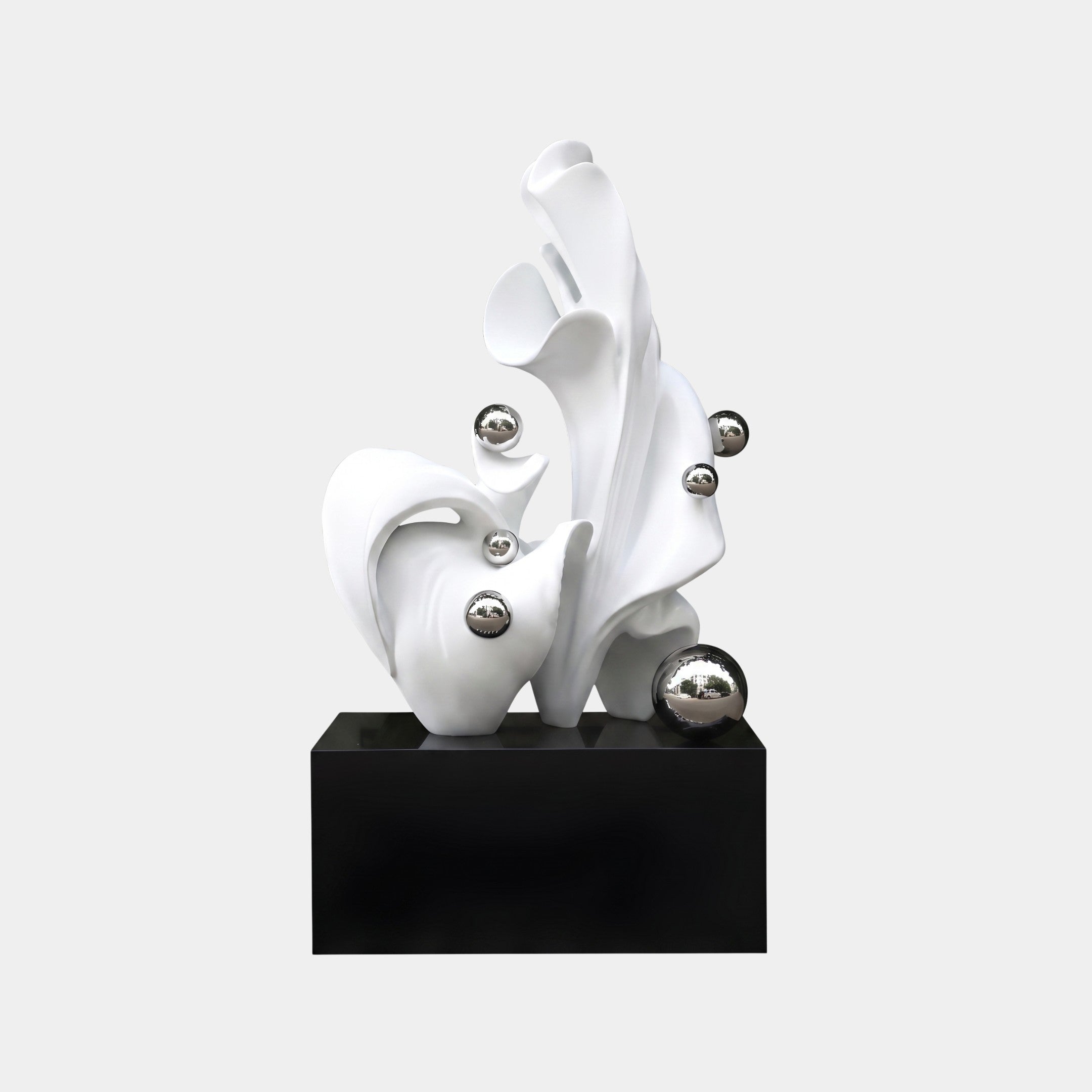 Geyser White & Silver Abstract Sculpture - 170cm