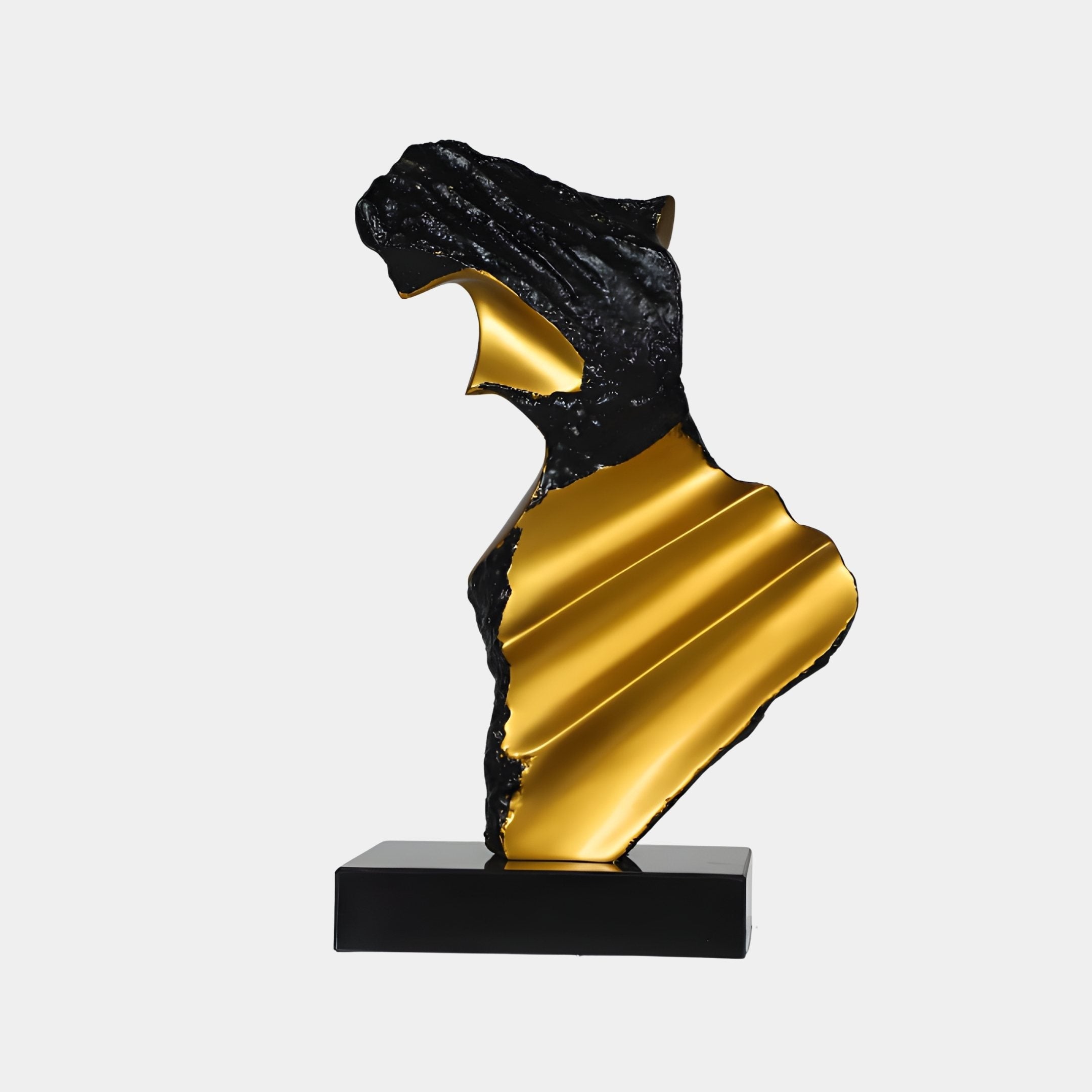 Tinder Black & Gold Abstract Sculpture - 51cm